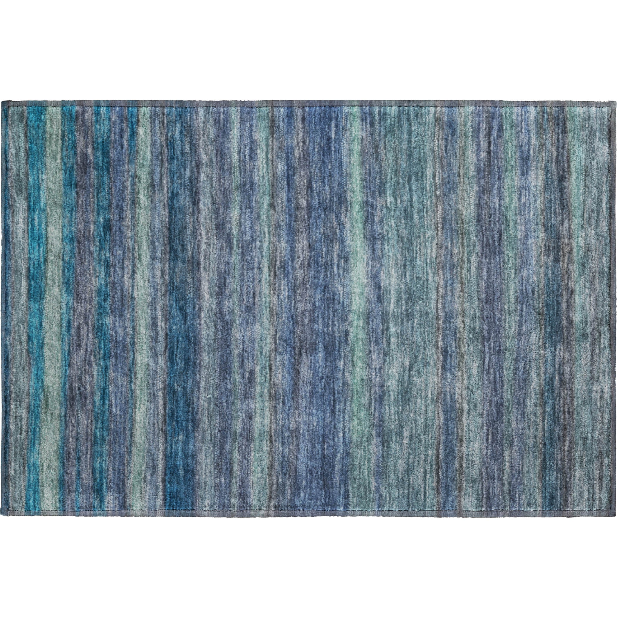 Athens Machine Washable Transitional Blue Rug 1'8" x 2'6" #shape_Rectangle
