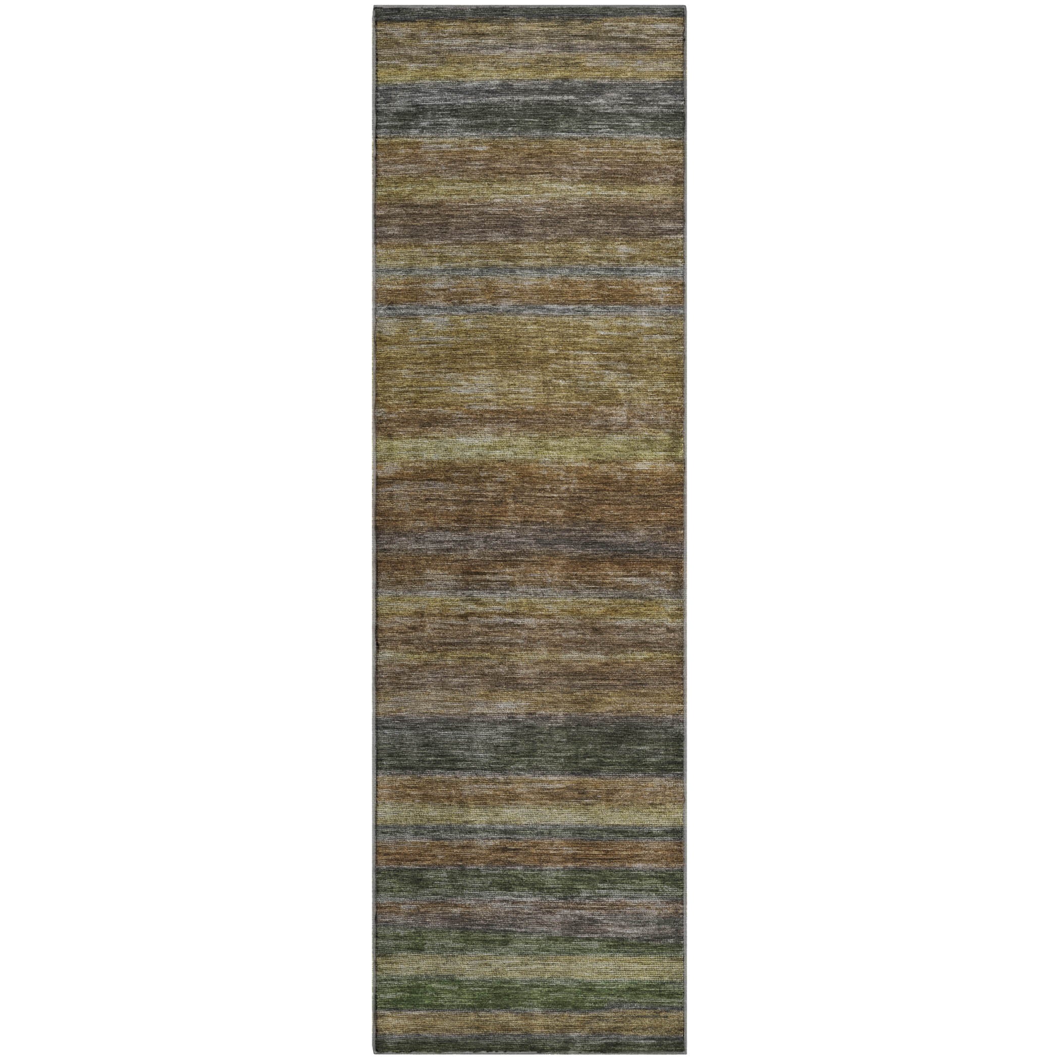 Athens Machine Washable Transitional Brown Rug 2'3" x 7'6" #shape_Runner