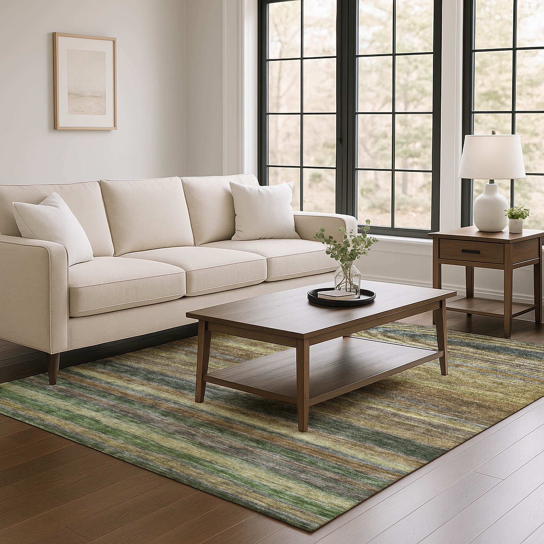 Athens Machine Washable Transitional Brown Rug 2'6" x 3'10" #shape_Rectangle