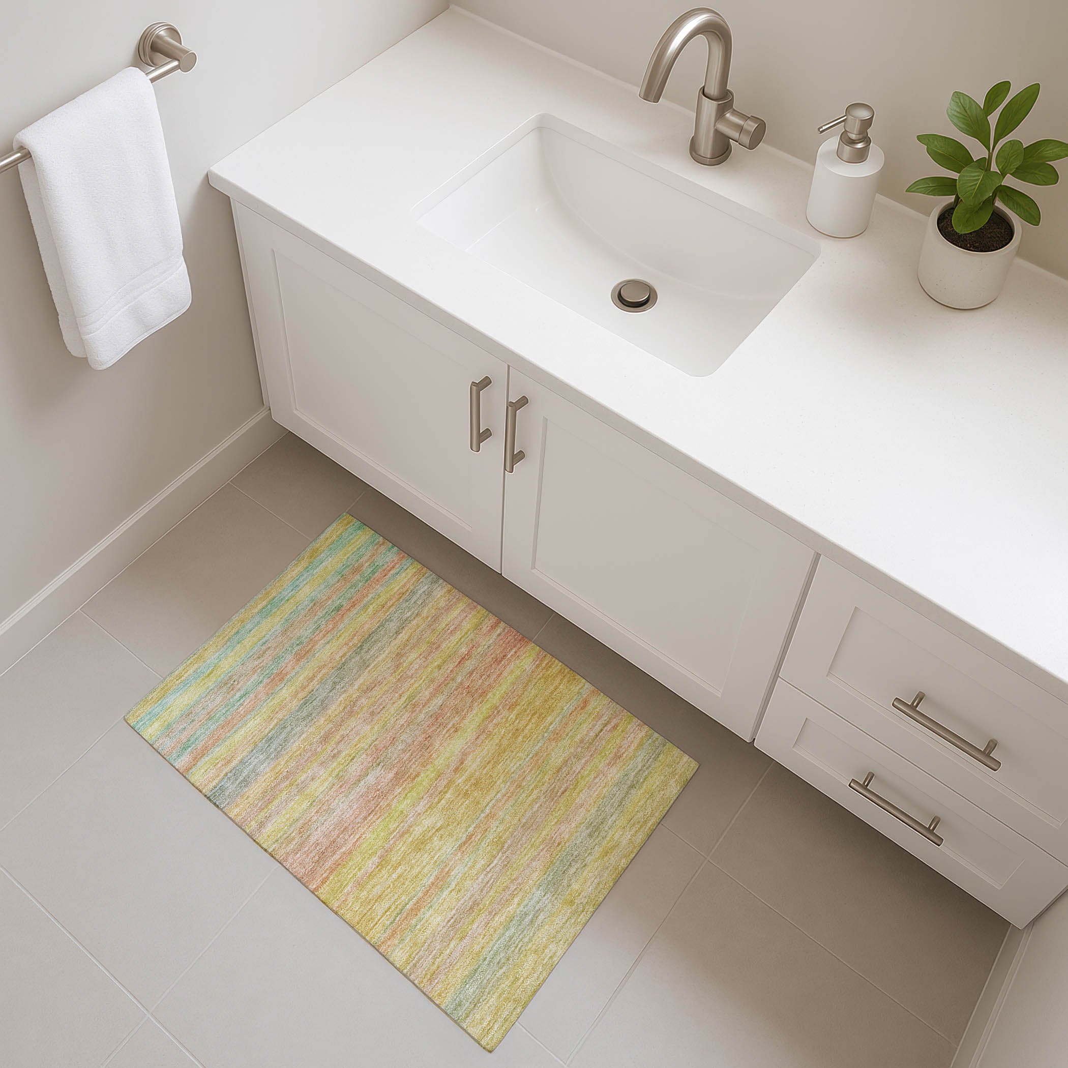 Athens Machine Washable Transitional Gold Rug 1'8" x 2'6" #shape_Rectangle