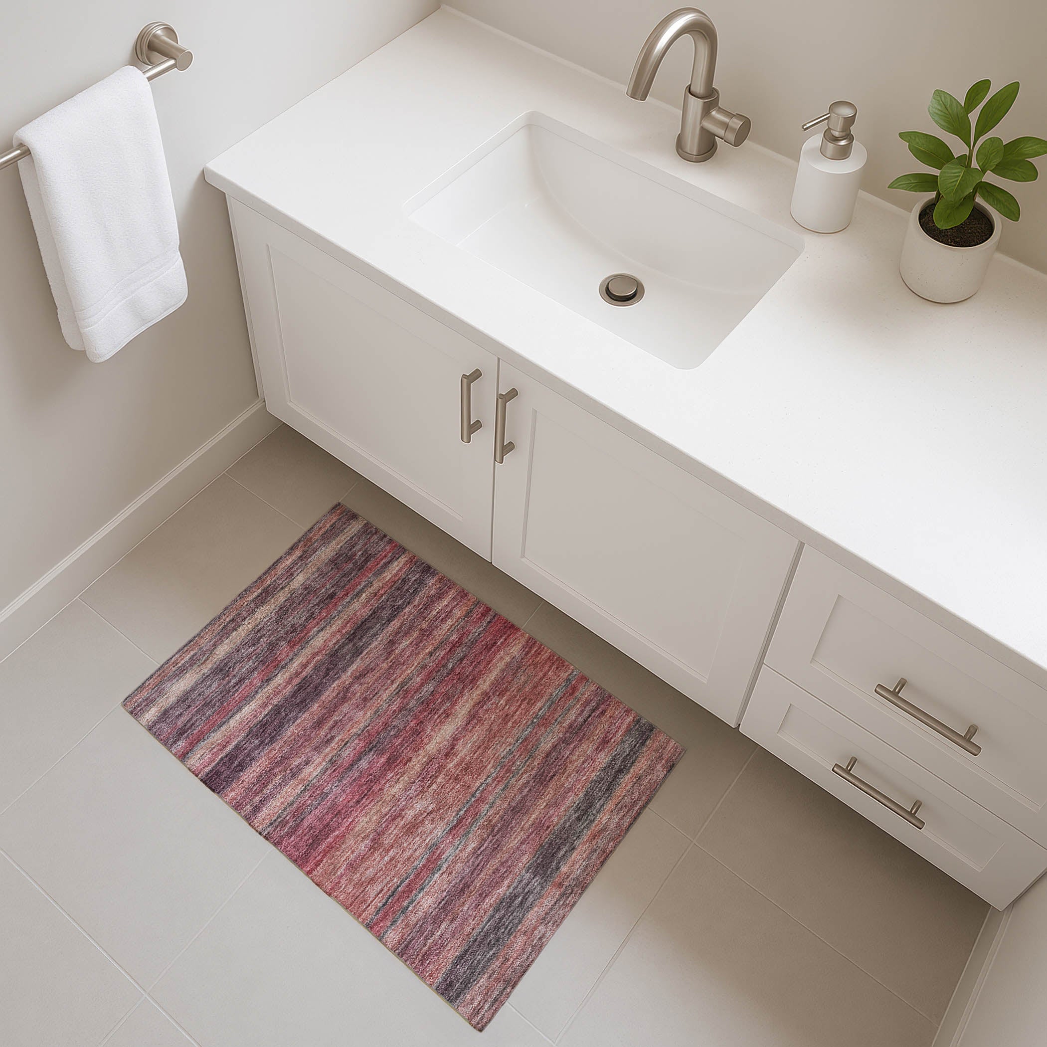 Athens Machine Washable Transitional Paprika Orange Rug 1'8" x 2'6" #shape_Rectangle