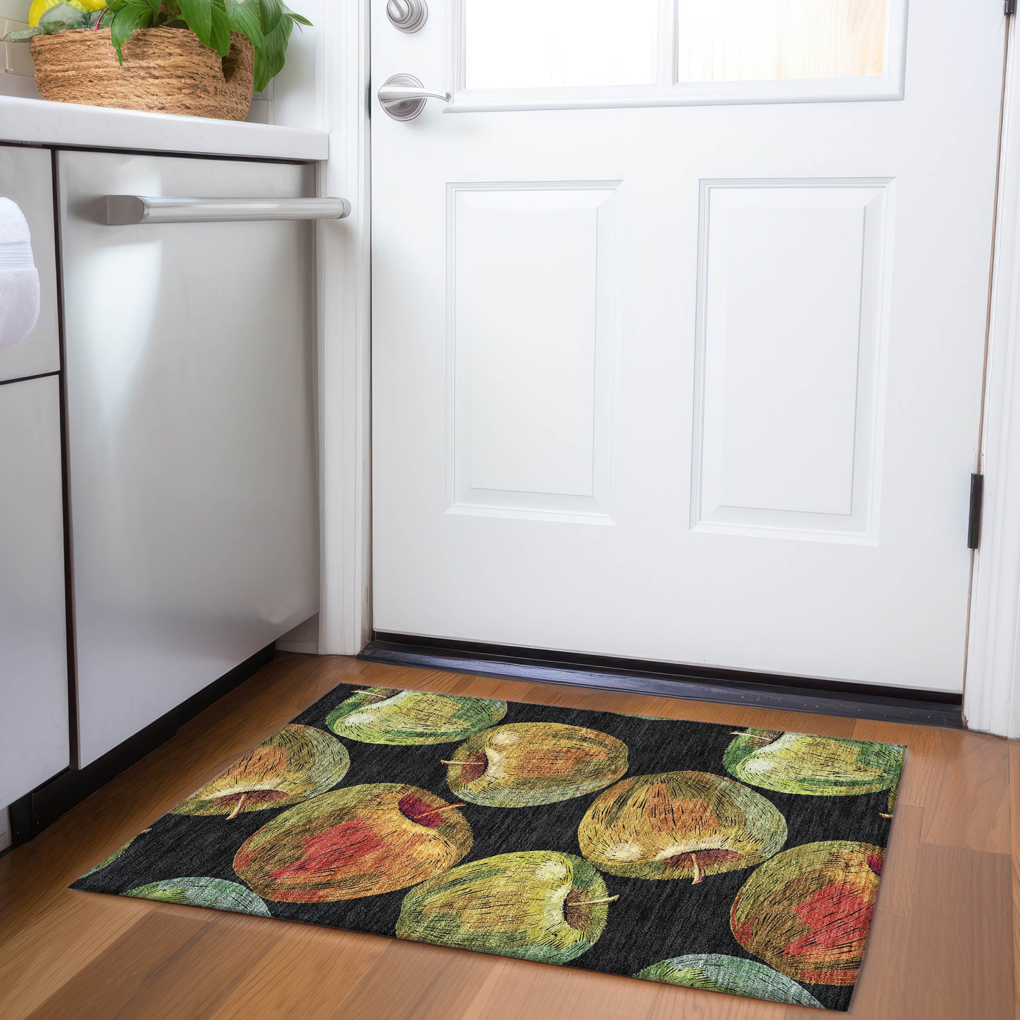 Lima Machine Washable Kitchen Midnight Black Rug 1'8" x 2'6" #shape_Rectangle