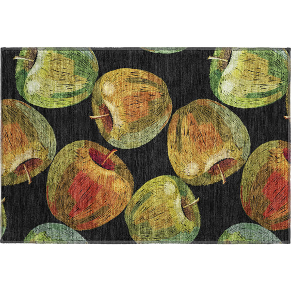 Lima Machine Washable Kitchen Midnight Black Rug 1'8" x 2'6"