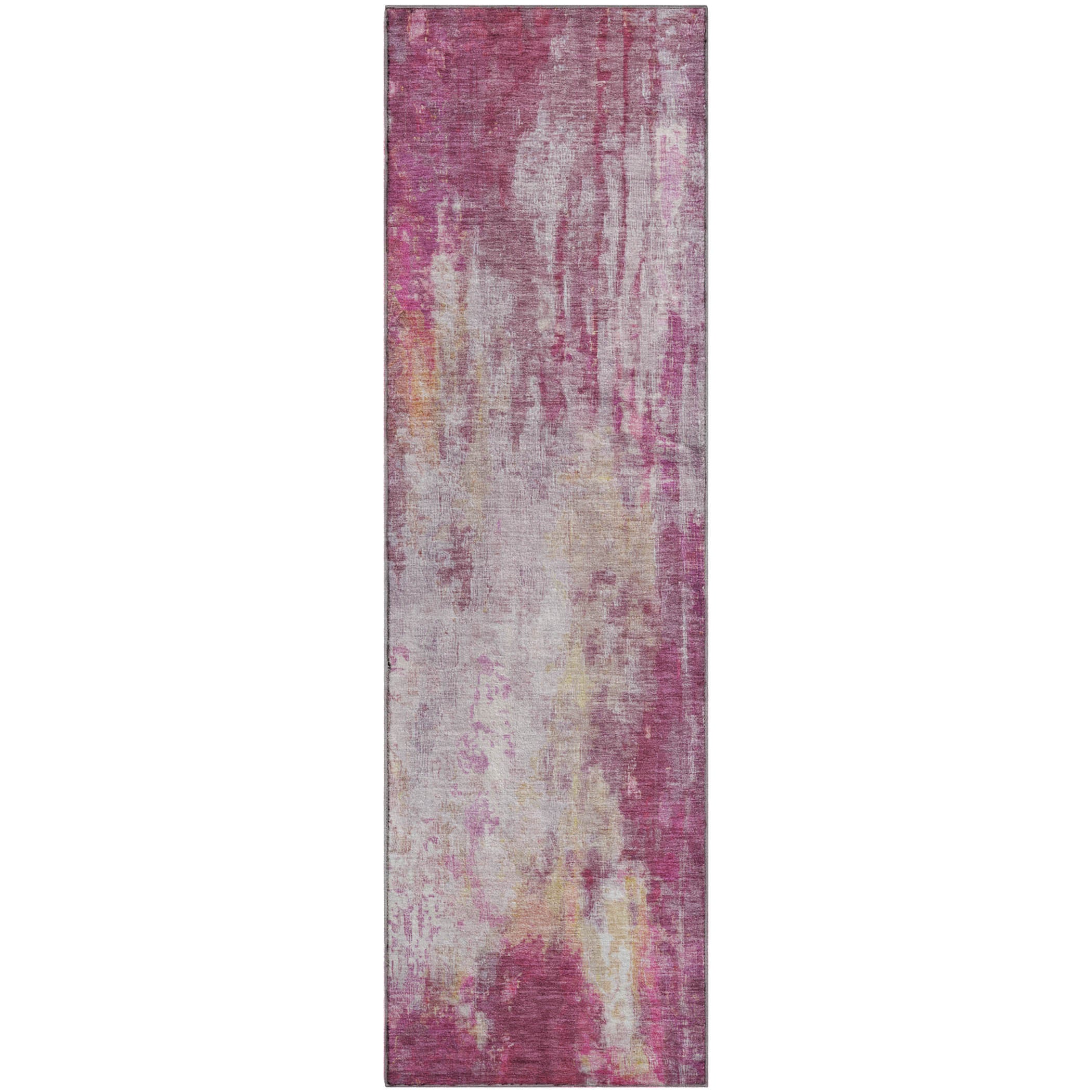 Luang Prabang Machine Washable Transitional Pink Rug 2'3" x 7'6" #shape_Runner