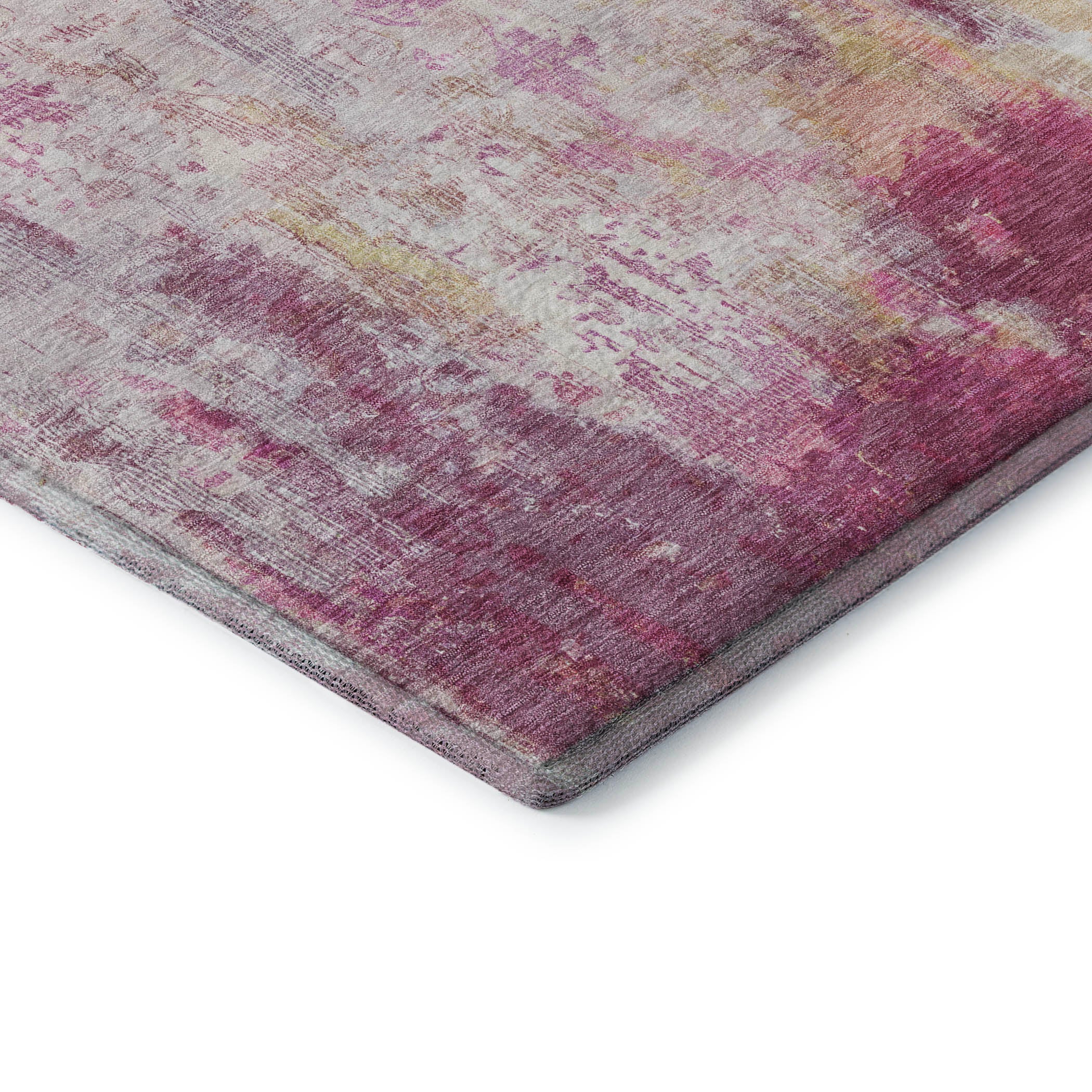 Luang Prabang Machine Washable Transitional Pink Rug 1'8" x 2'6" #shape_Rectangle