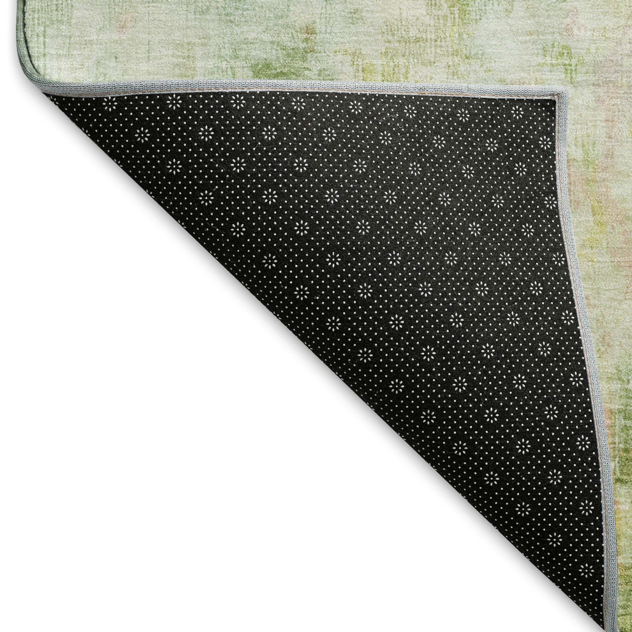 Luang Prabang Machine Washable Transitional Sage Green Rug 1'8" x 2'6" #shape_Rectangle