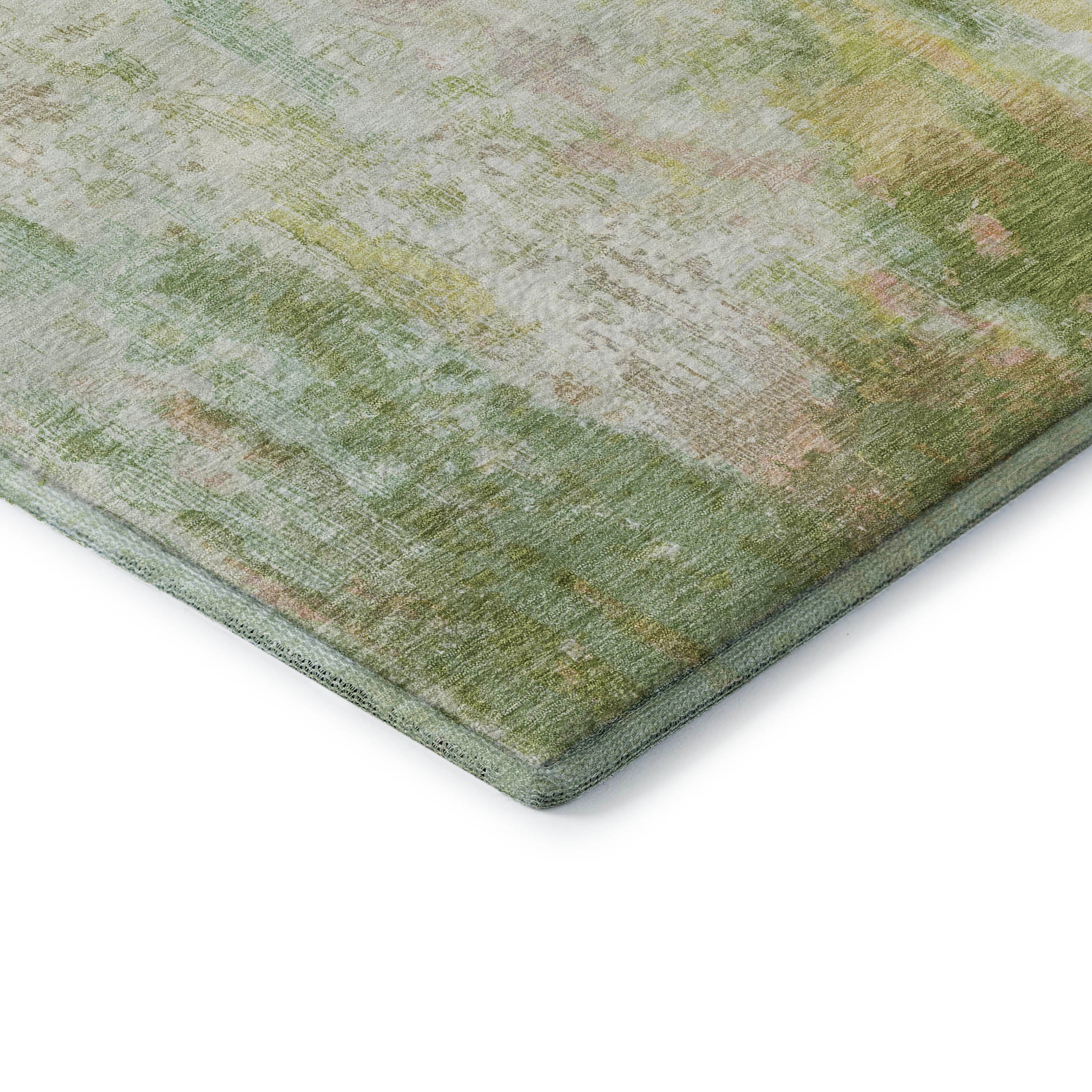 Luang Prabang Machine Washable Transitional Sage Green Rug 1'8" x 2'6" #shape_Rectangle