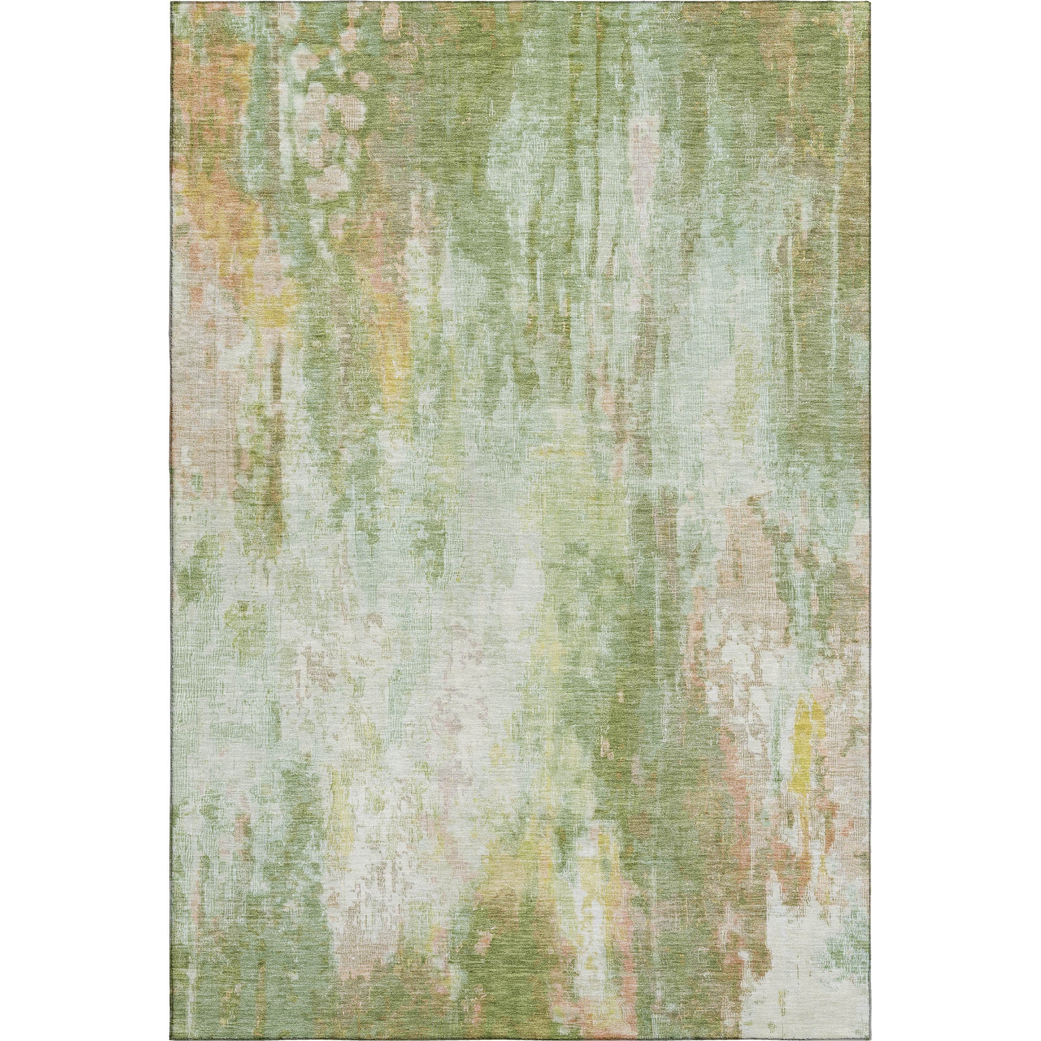 Luang Prabang Machine Washable Transitional Sage Green Rug 2'6" x 3'10" #shape_Rectangle