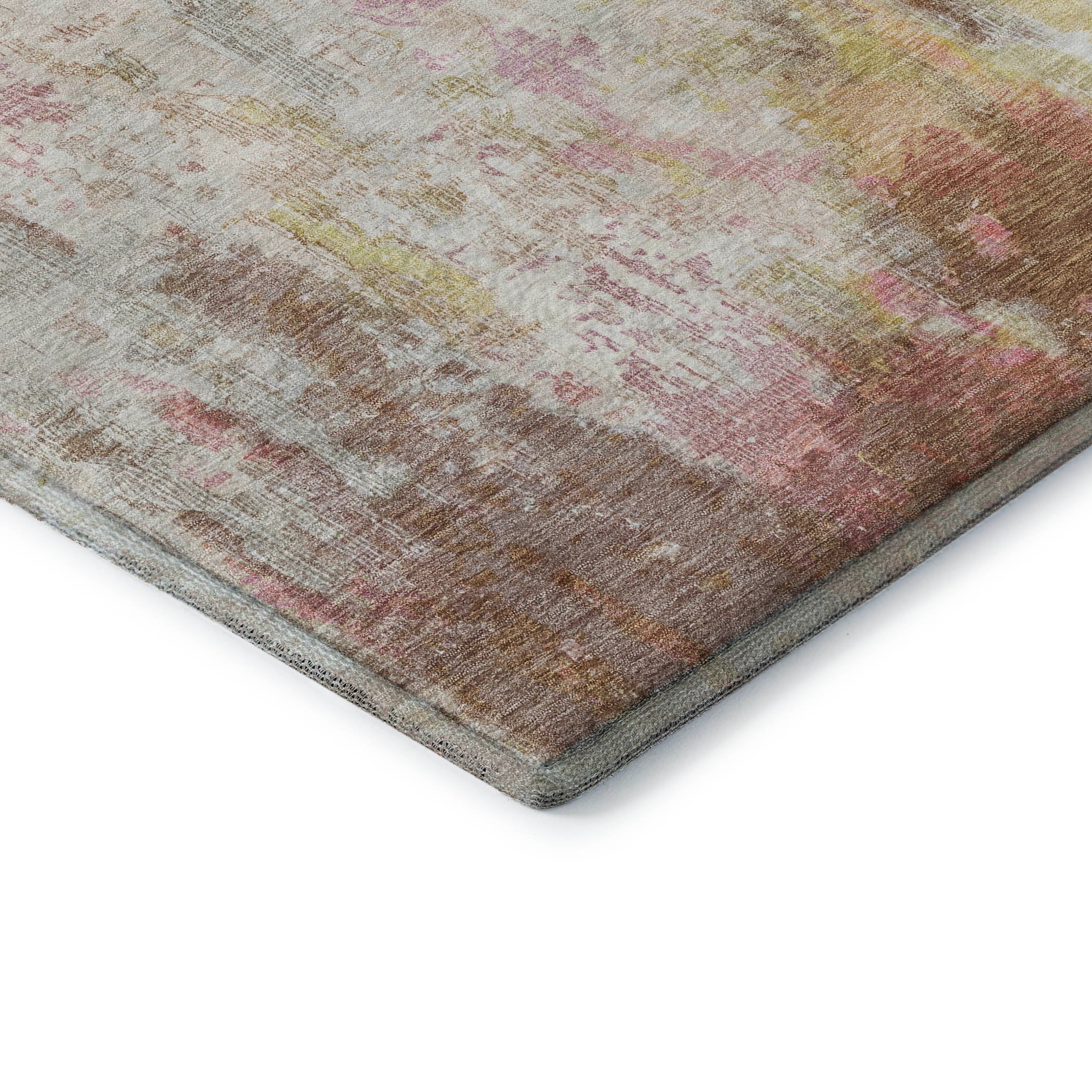 Luang Prabang Machine Washable Transitional Tan Brown Rug 1'8" x 2'6" #shape_Rectangle