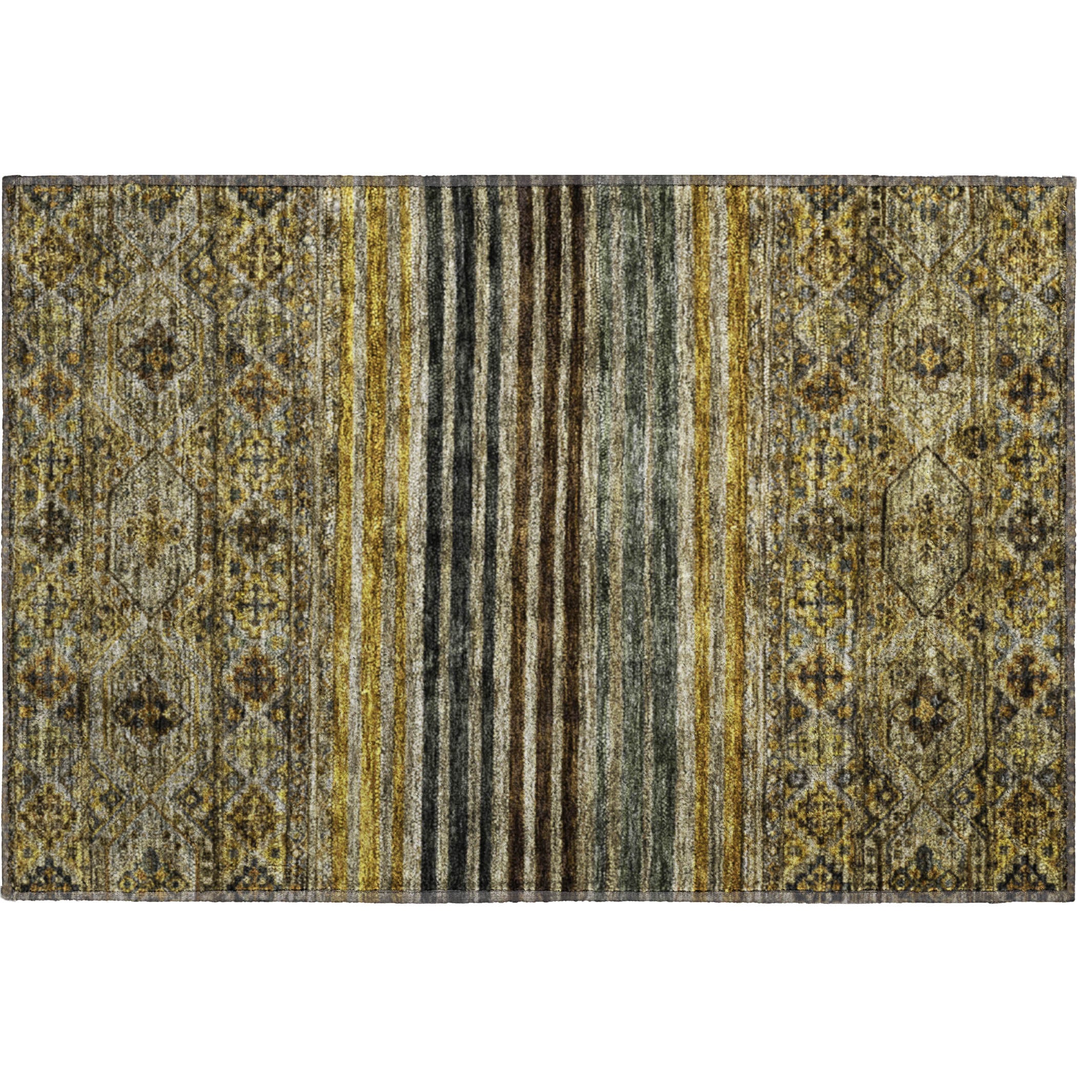 Kyoto Machine Washable Transitional Gray Rug 1'8" x 2'6" #shape_Rectangle