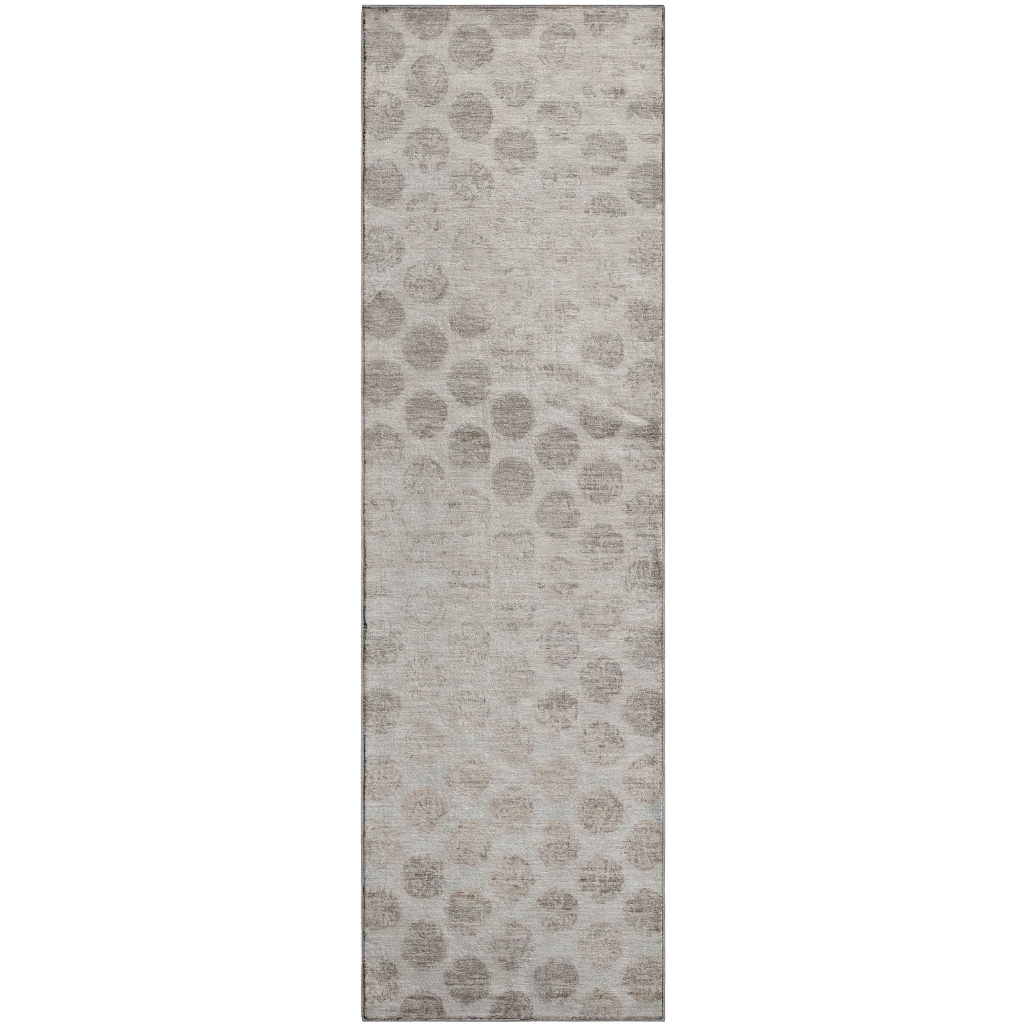 Porto Machine Washable Transitional Taupe Brown Rug 2'3" x 7'6" #shape_Runner
