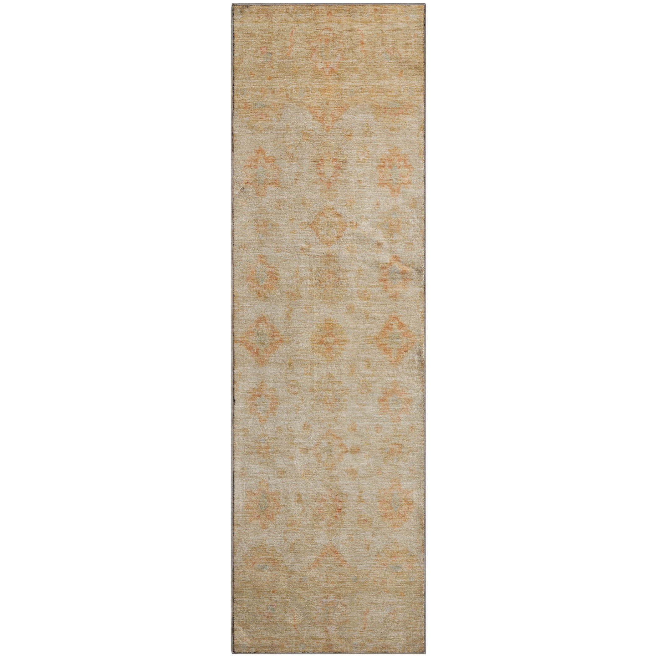 Chiang Mai Machine Washable Traditional Beige Brown Rug 2'3" x 7'6" #shape_Runner