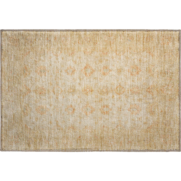 Chiang Mai Machine Washable Traditional Beige Brown Rug 1'8" x 2'6"