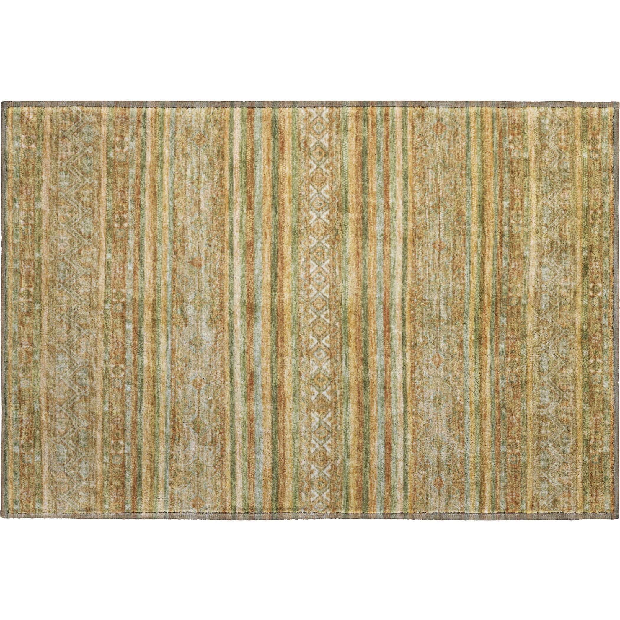 Seoul Machine Washable Transitional Aloe Green Rug 1'8" x 2'6" #shape_Rectangle