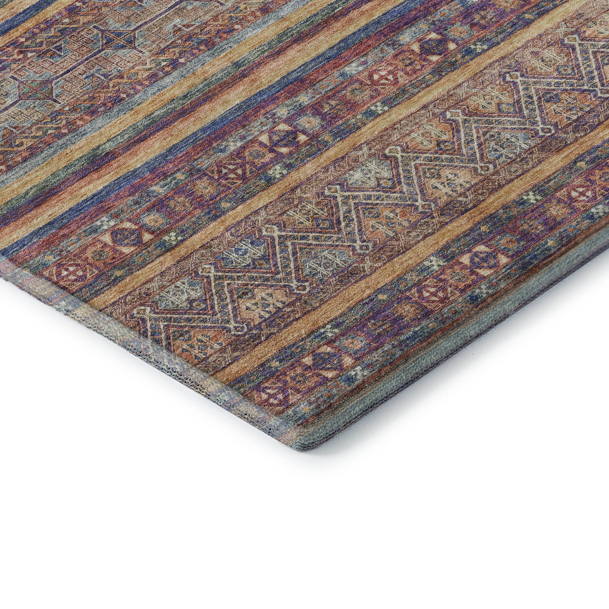 Seoul Machine Washable Transitional Blue Rug 1'8" x 2'6" #shape_Rectangle