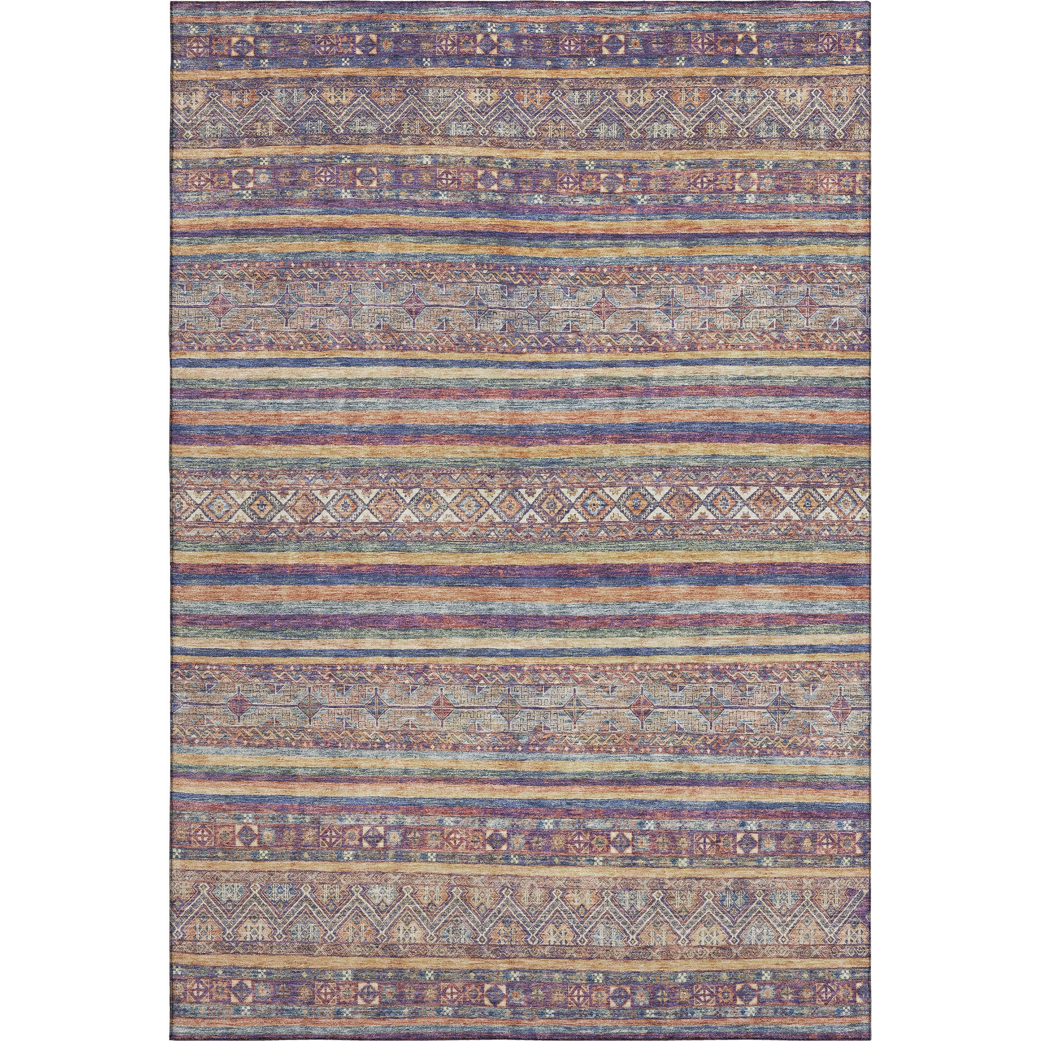 Seoul Machine Washable Transitional Blue Rug 2'6" x 3'10" #shape_Rectangle