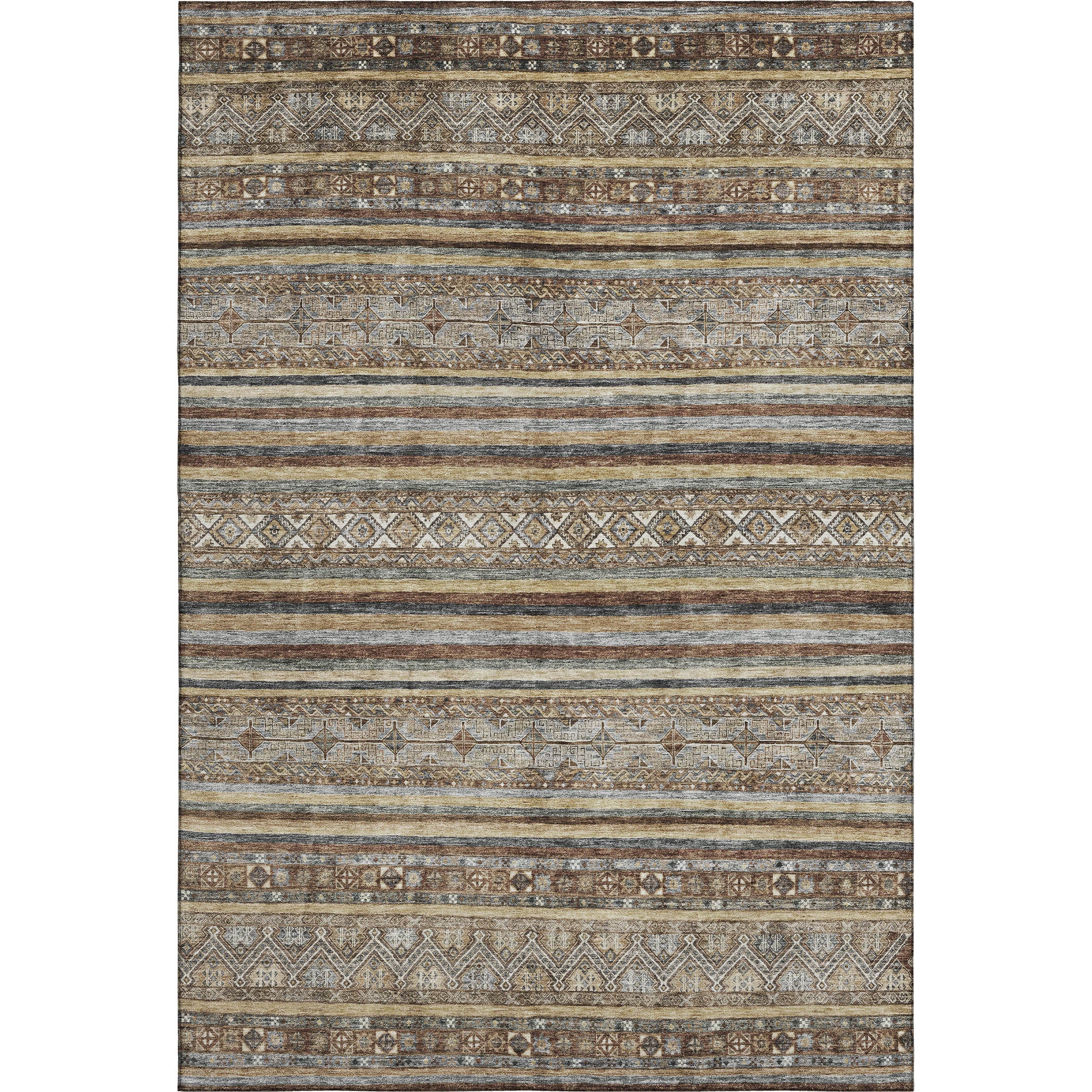 Seoul Machine Washable Transitional Brown Rug 2'6" x 3'10" #shape_Rectangle