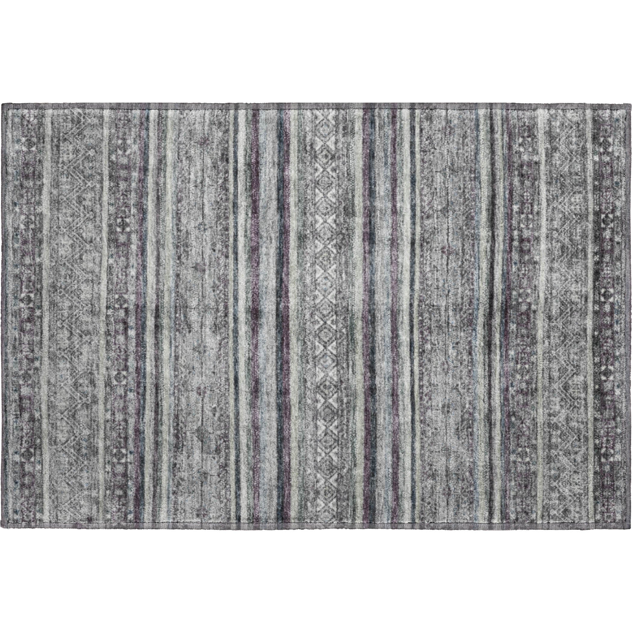 Seoul Machine Washable Transitional Gray Rug 1'8" x 2'6" #shape_Rectangle