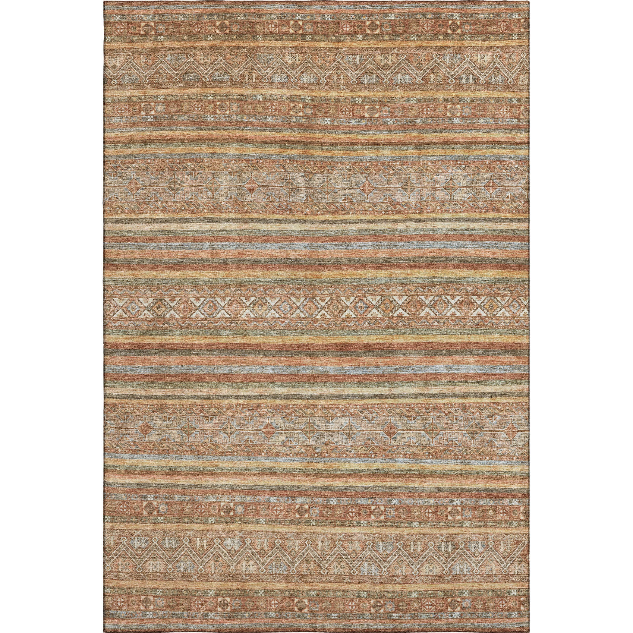 Seoul Machine Washable Transitional Terracotta Orange Rug 2'6" x 3'10" #shape_Rectangle