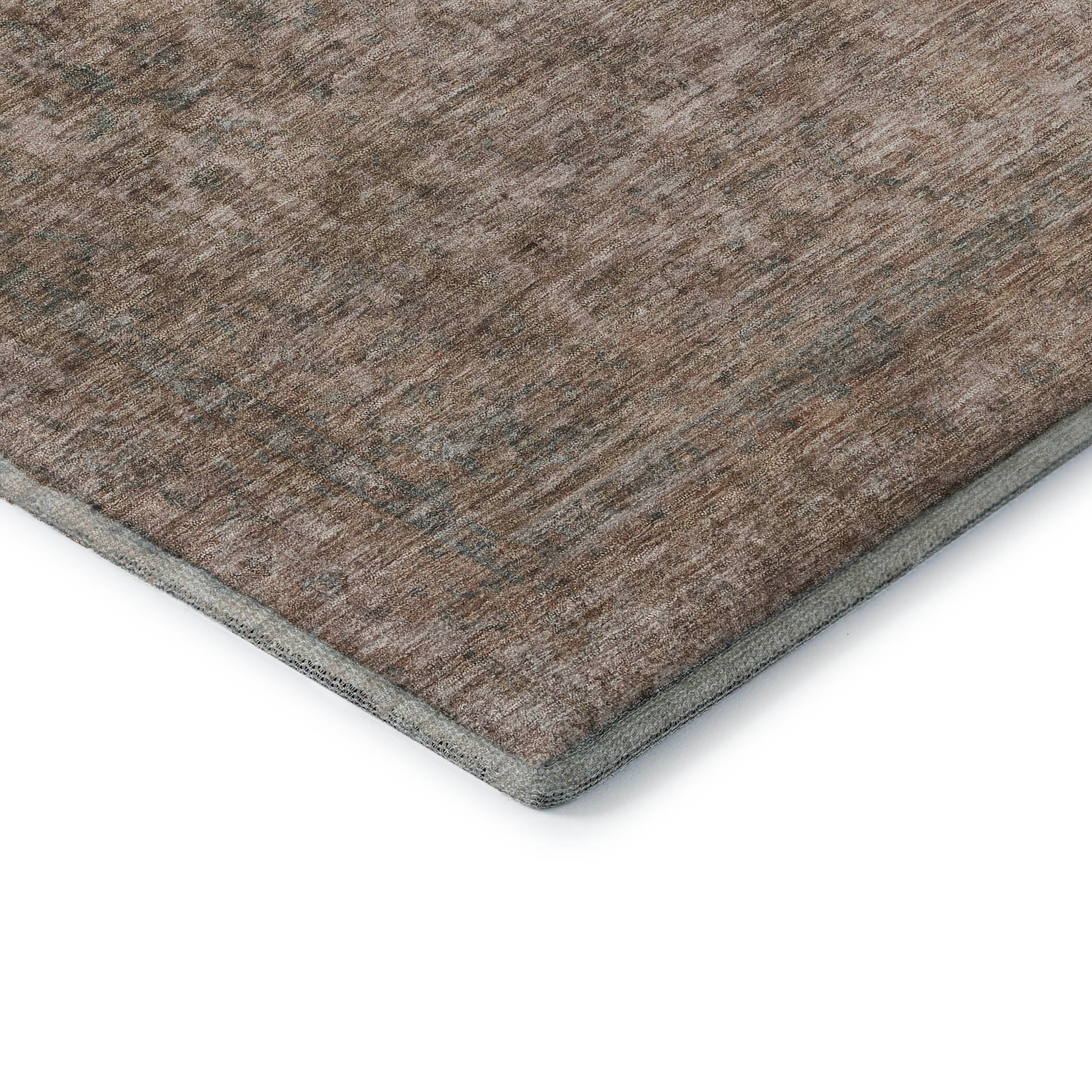 Baku Machine Washable Traditional Brown Rug 1'8" x 2'6" #shape_Rectangle