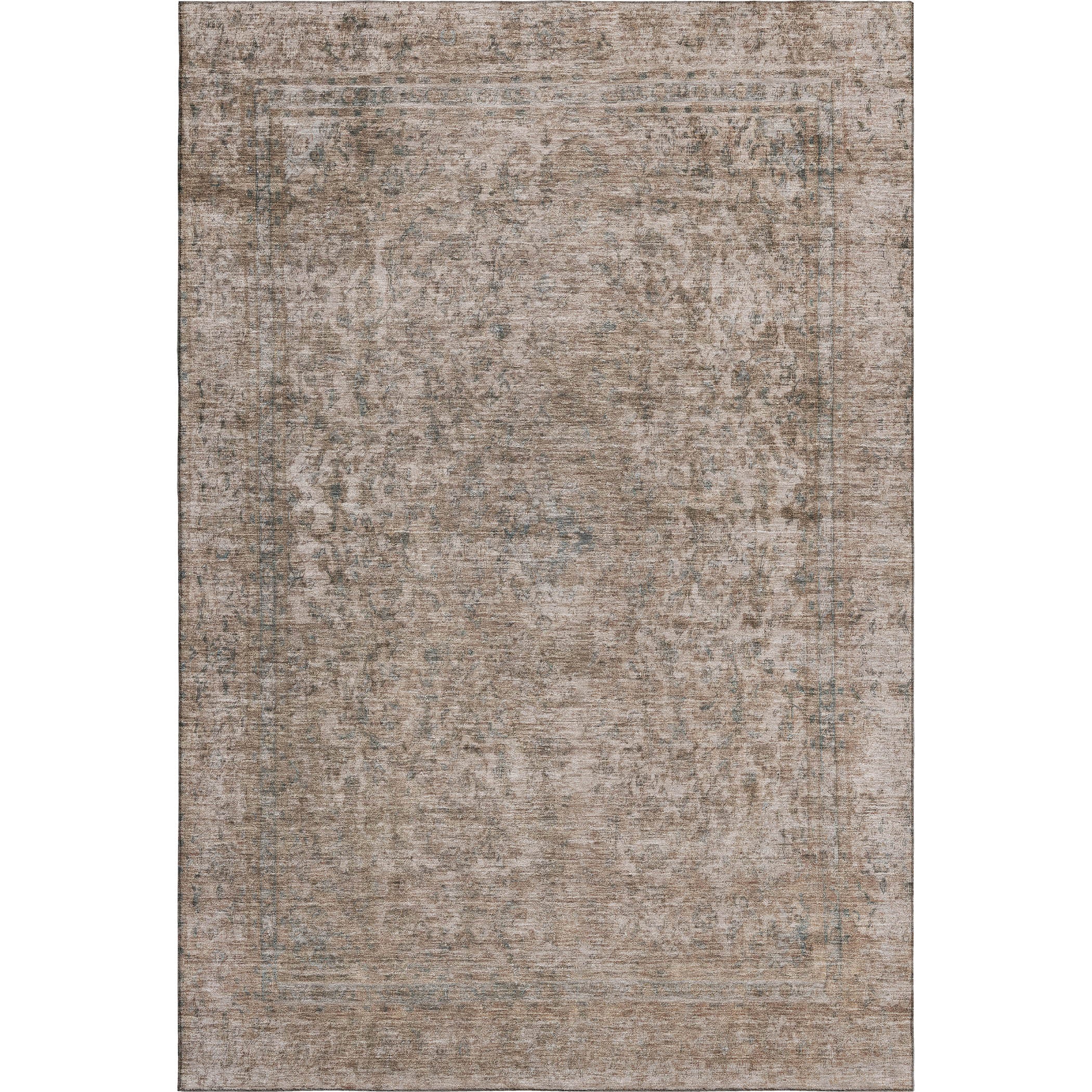 Baku Machine Washable Traditional Brown Rug 2'6" x 3'10" #shape_Rectangle