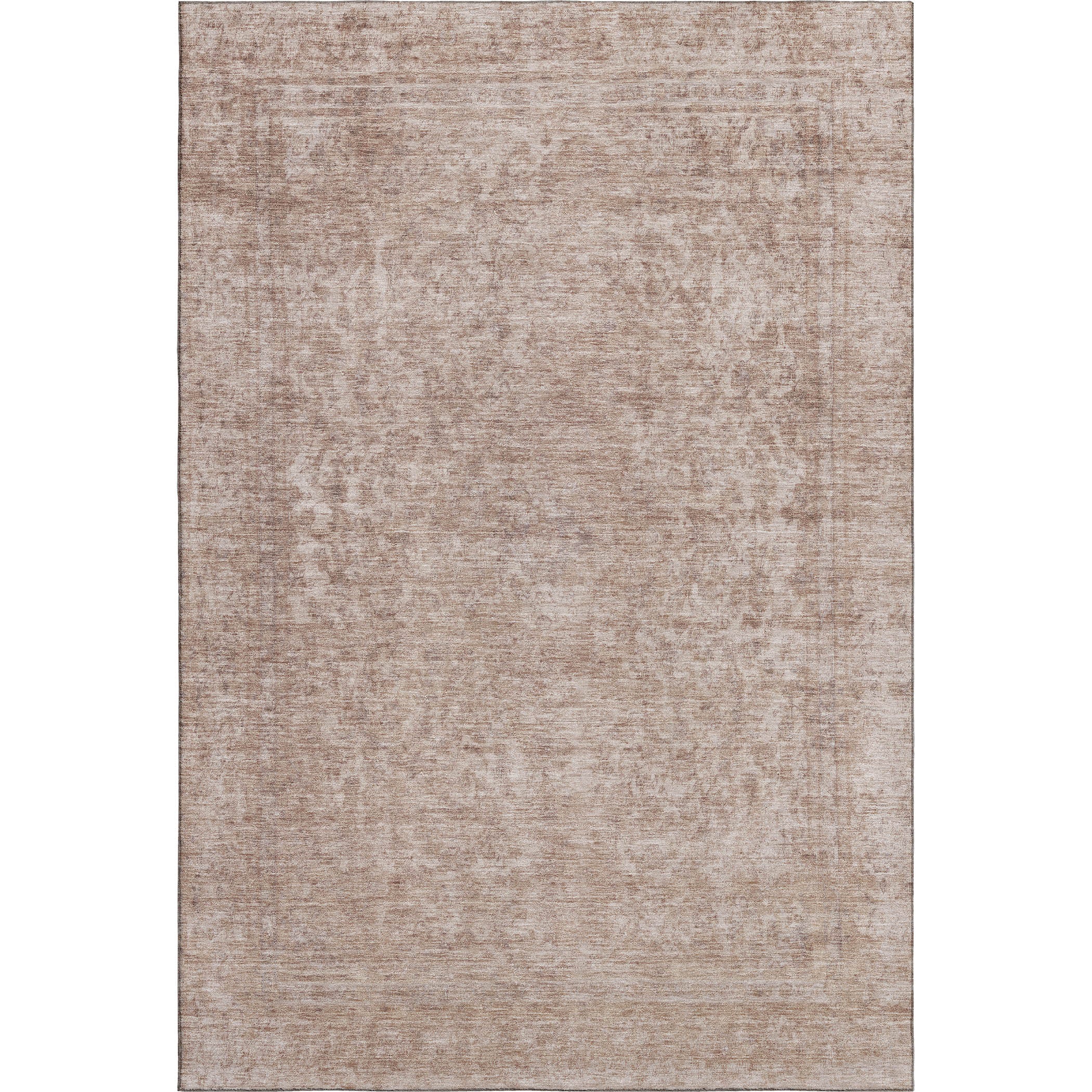 Baku Machine Washable Traditional Copper Orange Rug 2'6" x 3'10" #shape_Rectangle