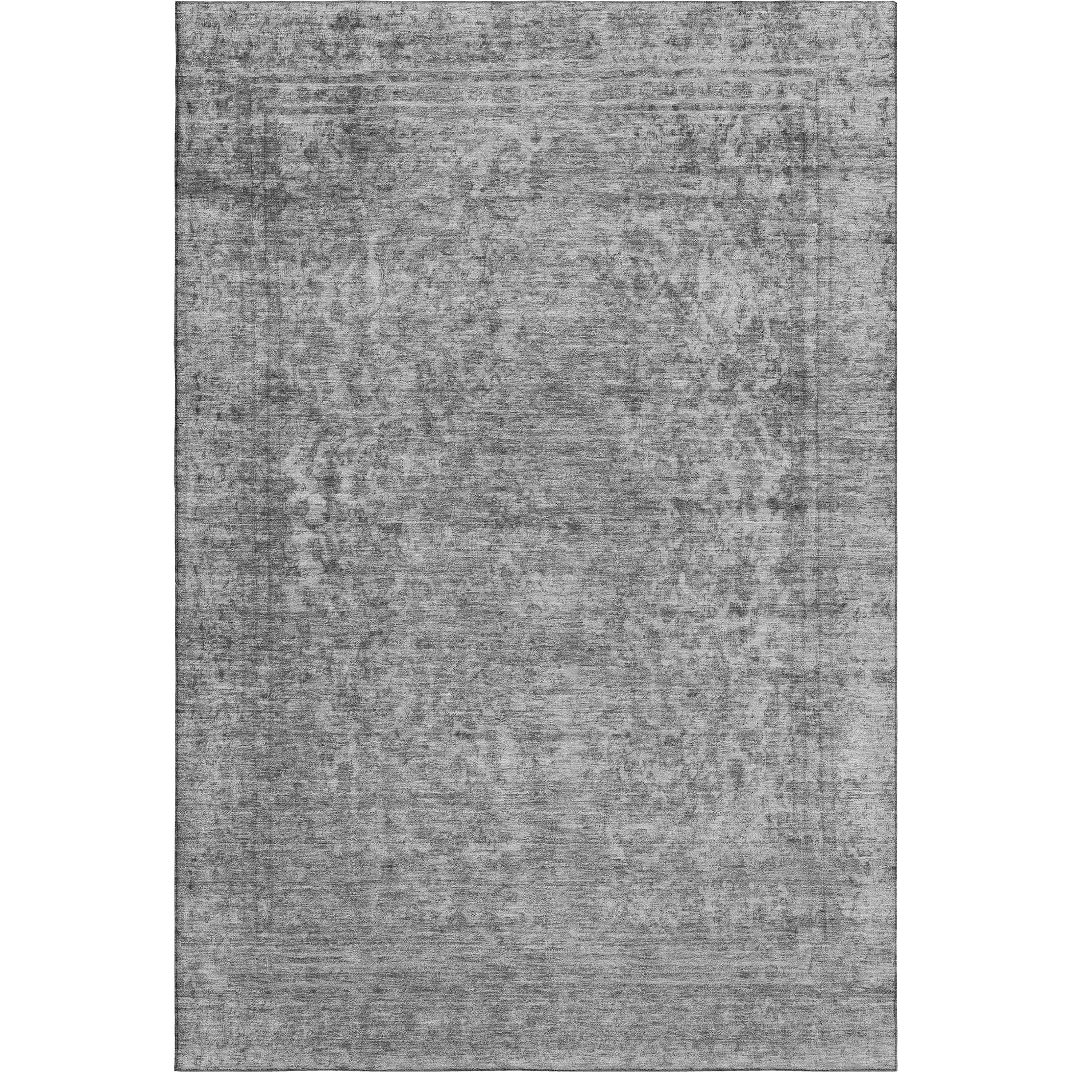 Baku Machine Washable Traditional Gray Rug 2'6" x 3'10" #shape_Rectangle