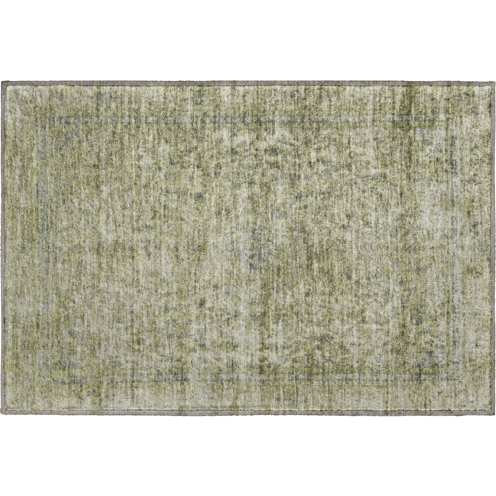 Baku Machine Washable Traditional Sage Green Rug 1'8" x 2'6" #shape_Rectangle