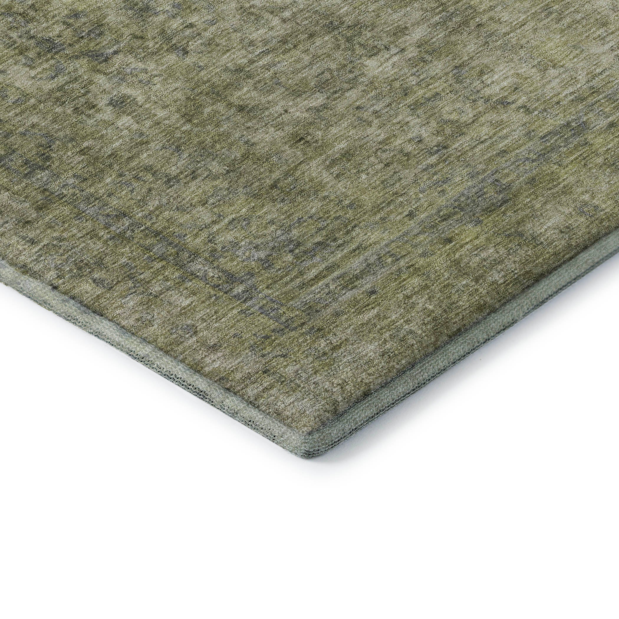 Baku Machine Washable Traditional Sage Green Rug 1'8" x 2'6" #shape_Rectangle