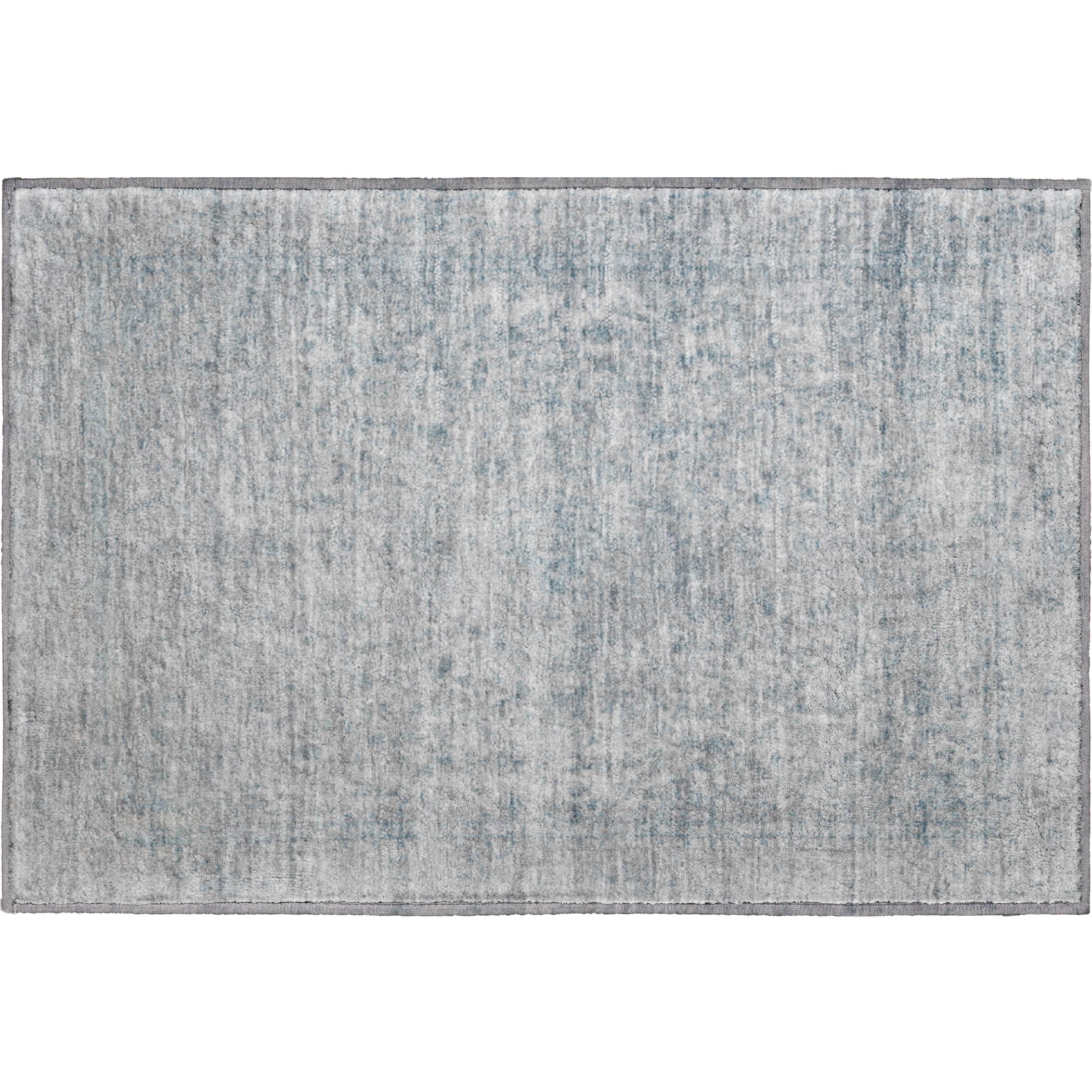 Baku Machine Washable Traditional Silver Gray Rug 1'8" x 2'6" #shape_Rectangle