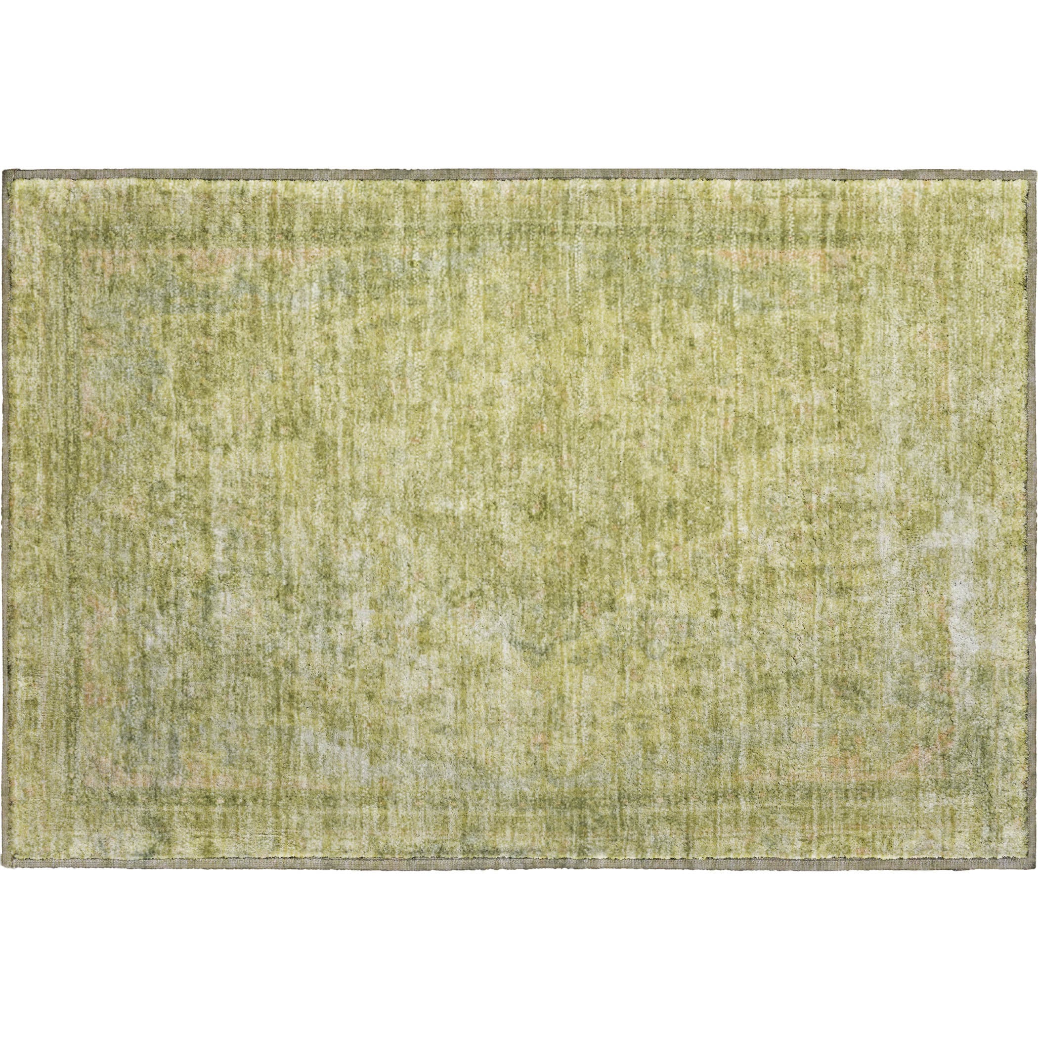 Istanbul Machine Washable Traditional Cactus Green Rug 1'8" x 2'6" #shape_Rectangle