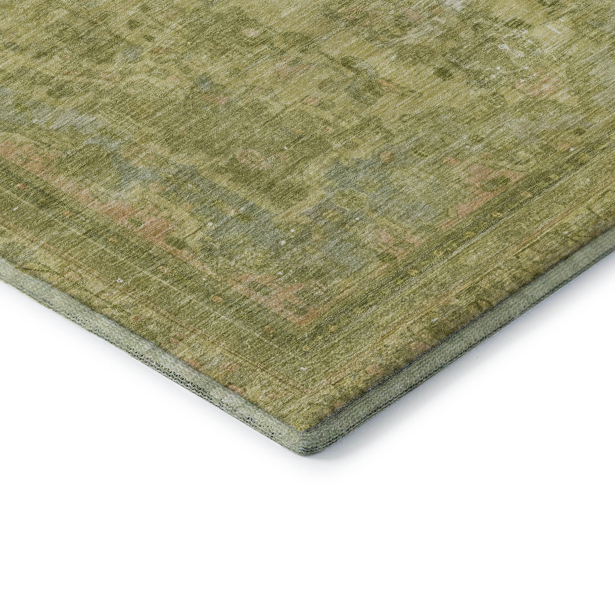 Istanbul Machine Washable Traditional Cactus Green Rug 1'8" x 2'6" #shape_Rectangle