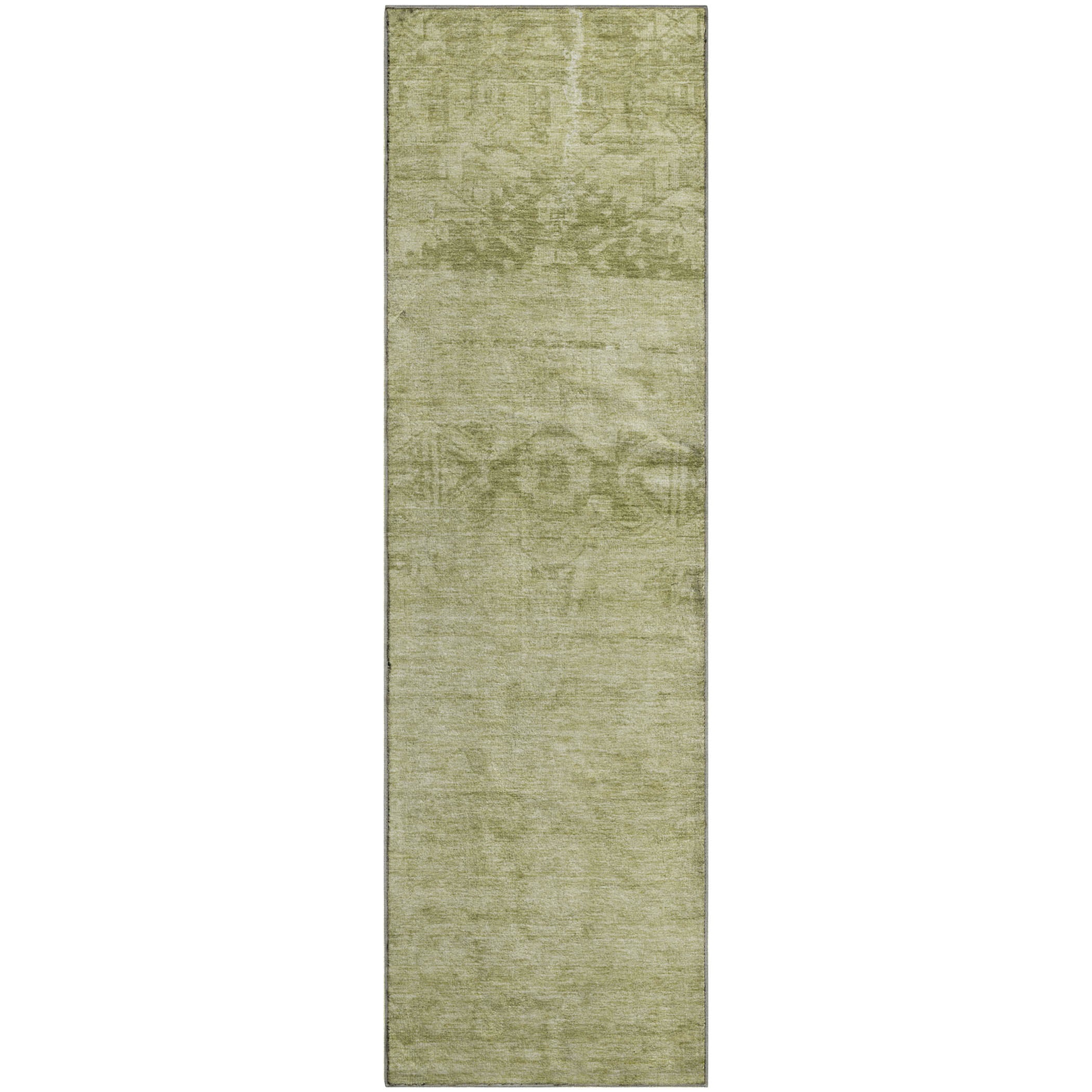 Lima Machine Washable Transitional Aloe Green Rug 2'3" x 7'6" #shape_Runner