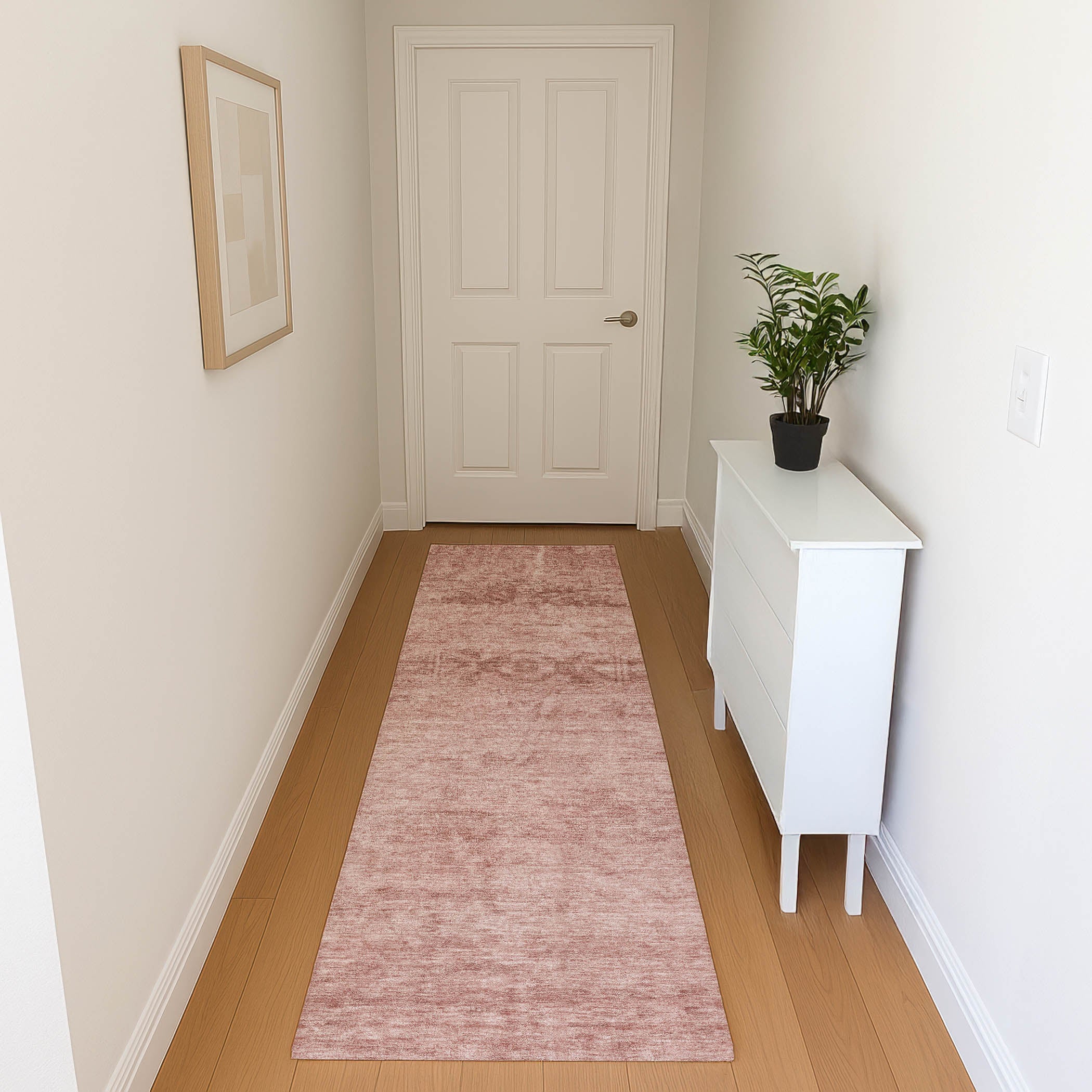 Lima Machine Washable Transitional Blush Pink Rug 2'3" x 7'6" #shape_Runner