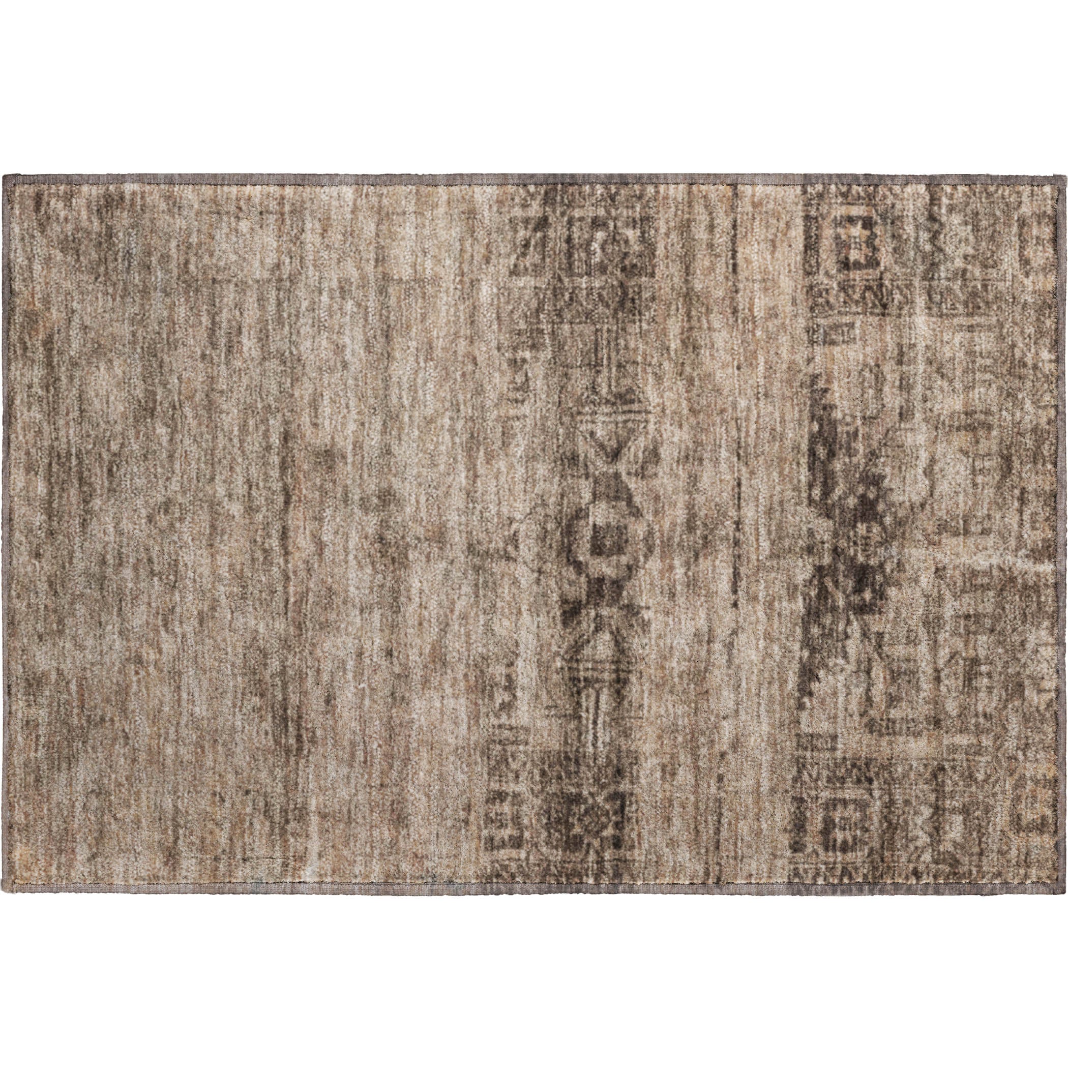 Lima Machine Washable Transitional Brown Rug 1'8" x 2'6" #shape_Rectangle