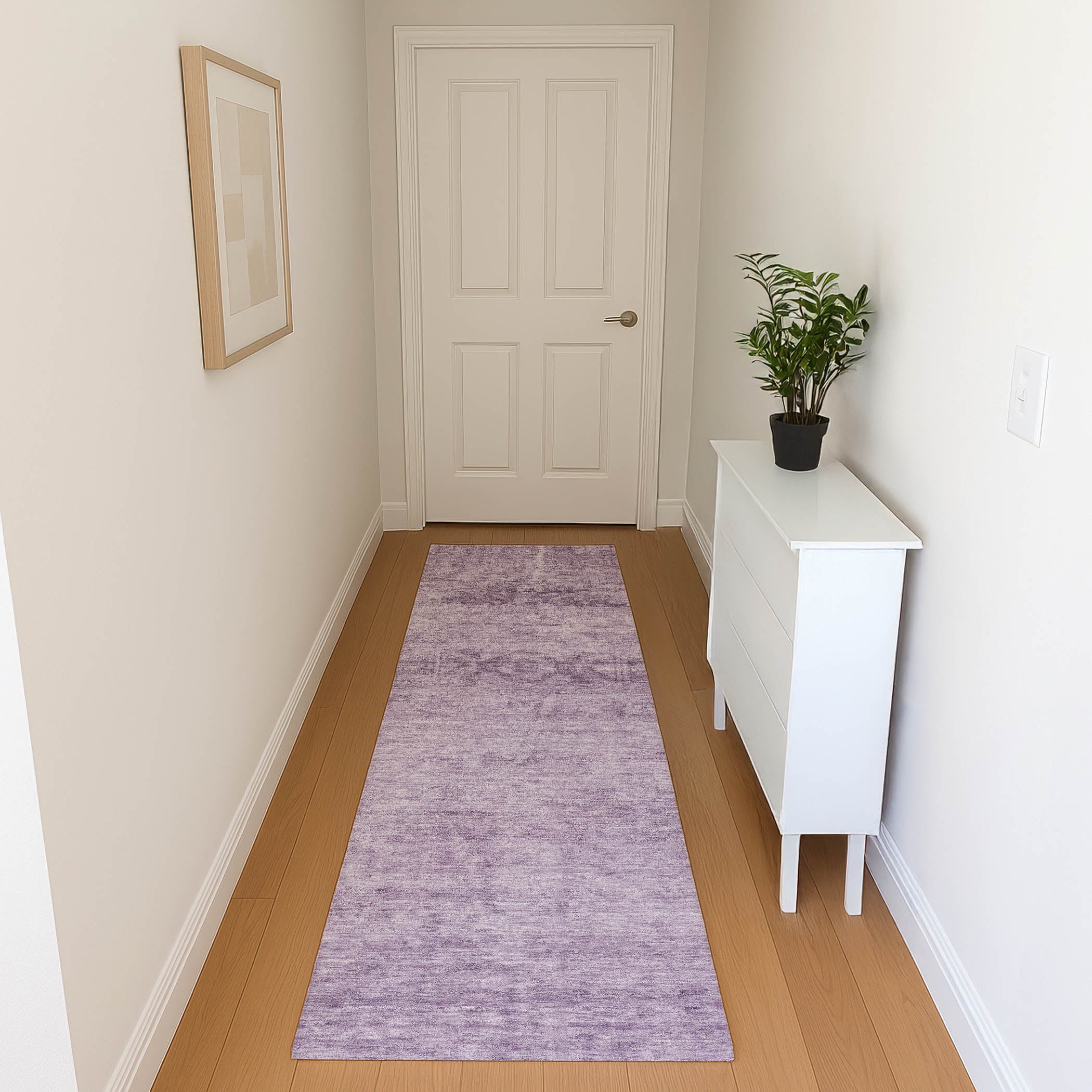Lima Machine Washable Transitional Plum Purple Rug 2'3" x 7'6" #shape_Runner