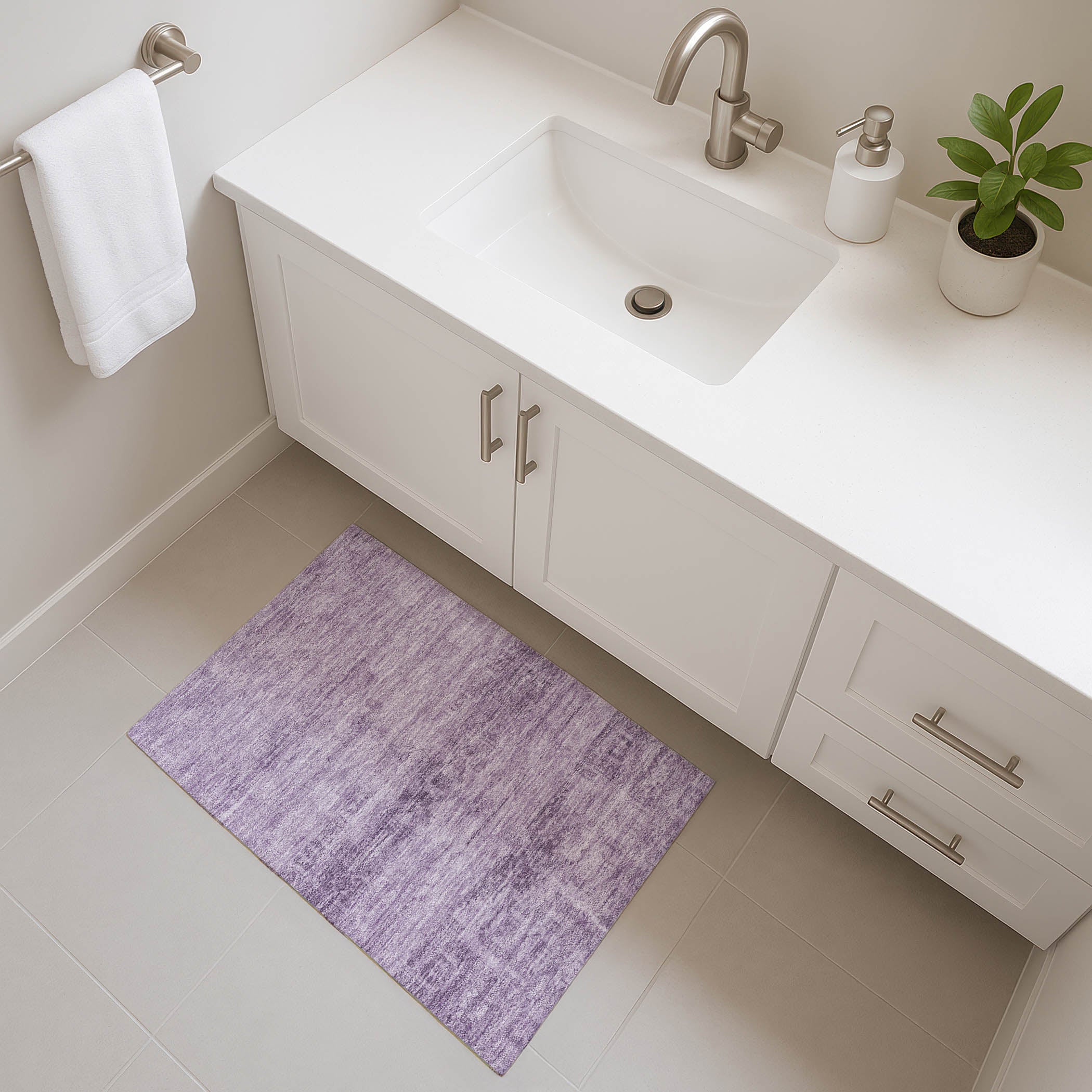 Lima Machine Washable Transitional Plum Purple Rug 1'8" x 2'6" #shape_Rectangle