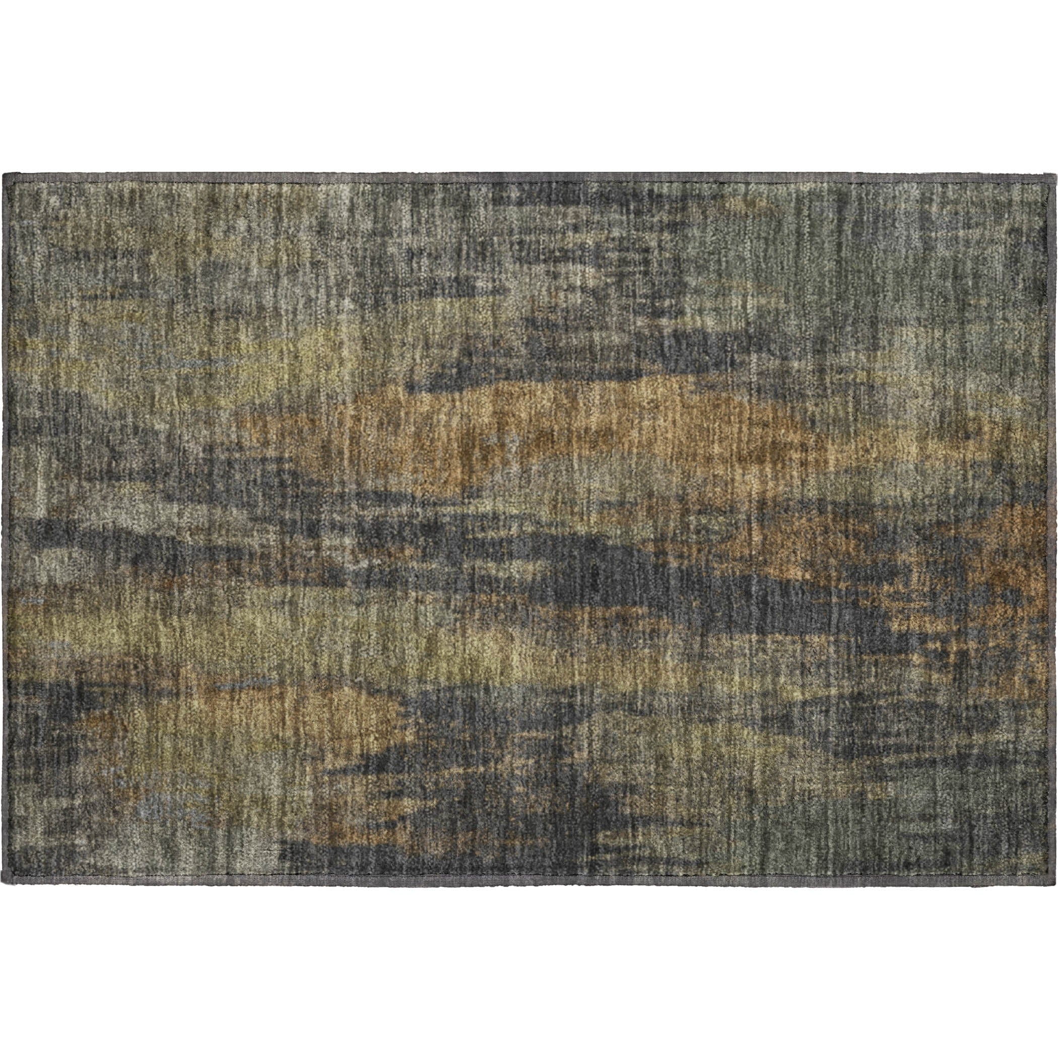Kathmandu Machine Washable Transitional Charcoal Gray Rug 1'8" x 2'6" #shape_Rectangle