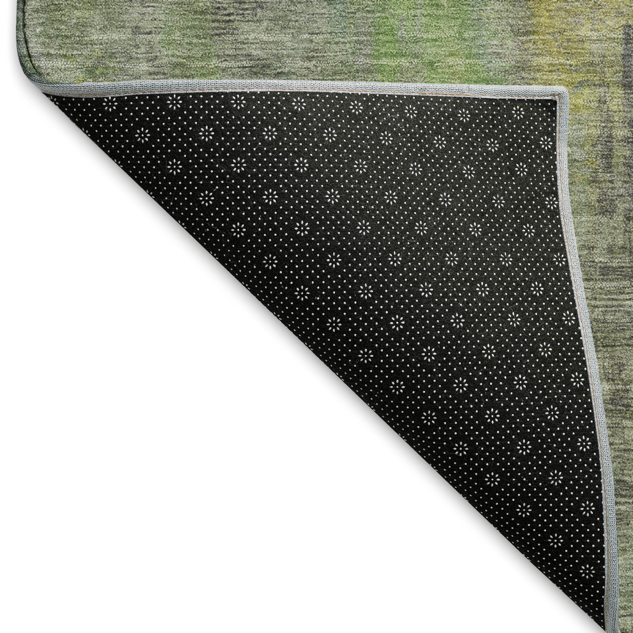 Kathmandu Machine Washable Transitional Green Rug 1'8" x 2'6" #shape_Rectangle