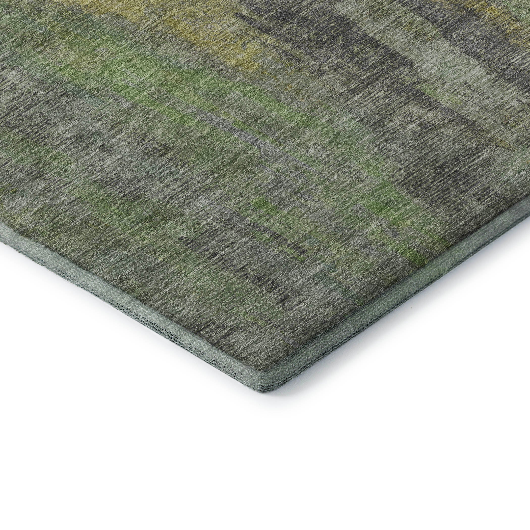 Kathmandu Machine Washable Transitional Green Rug 1'8" x 2'6" #shape_Rectangle