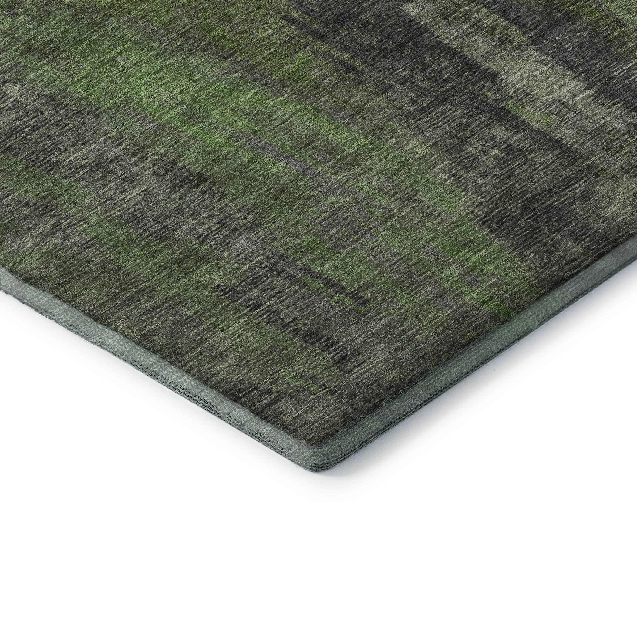 Kathmandu Machine Washable Transitional Olive Green Rug 1'8" x 2'6" #shape_Rectangle