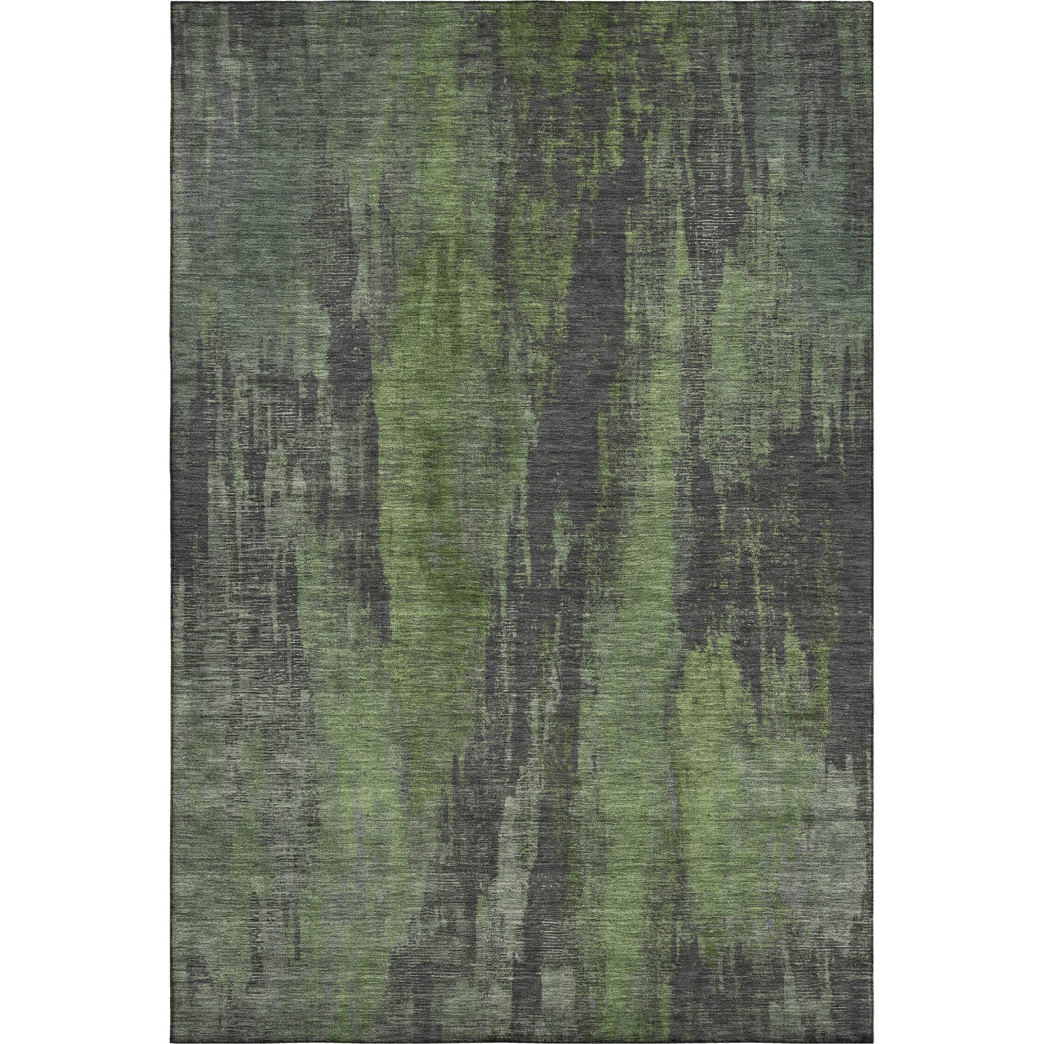 Kathmandu Machine Washable Transitional Olive Green Rug 2'6" x 3'10" #shape_Rectangle