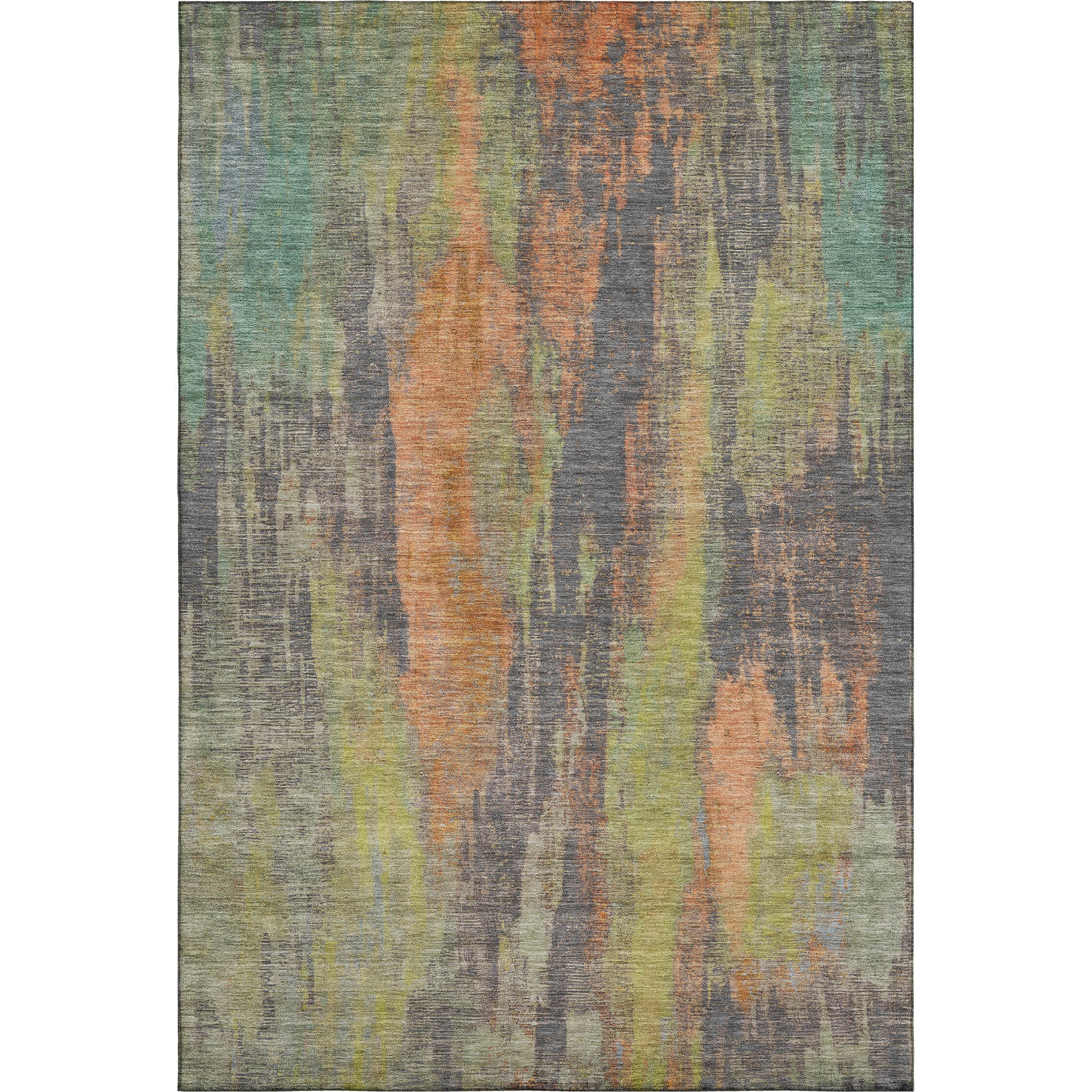 Kathmandu Machine Washable Transitional Orange Rug 2'6" x 3'10" #shape_Rectangle