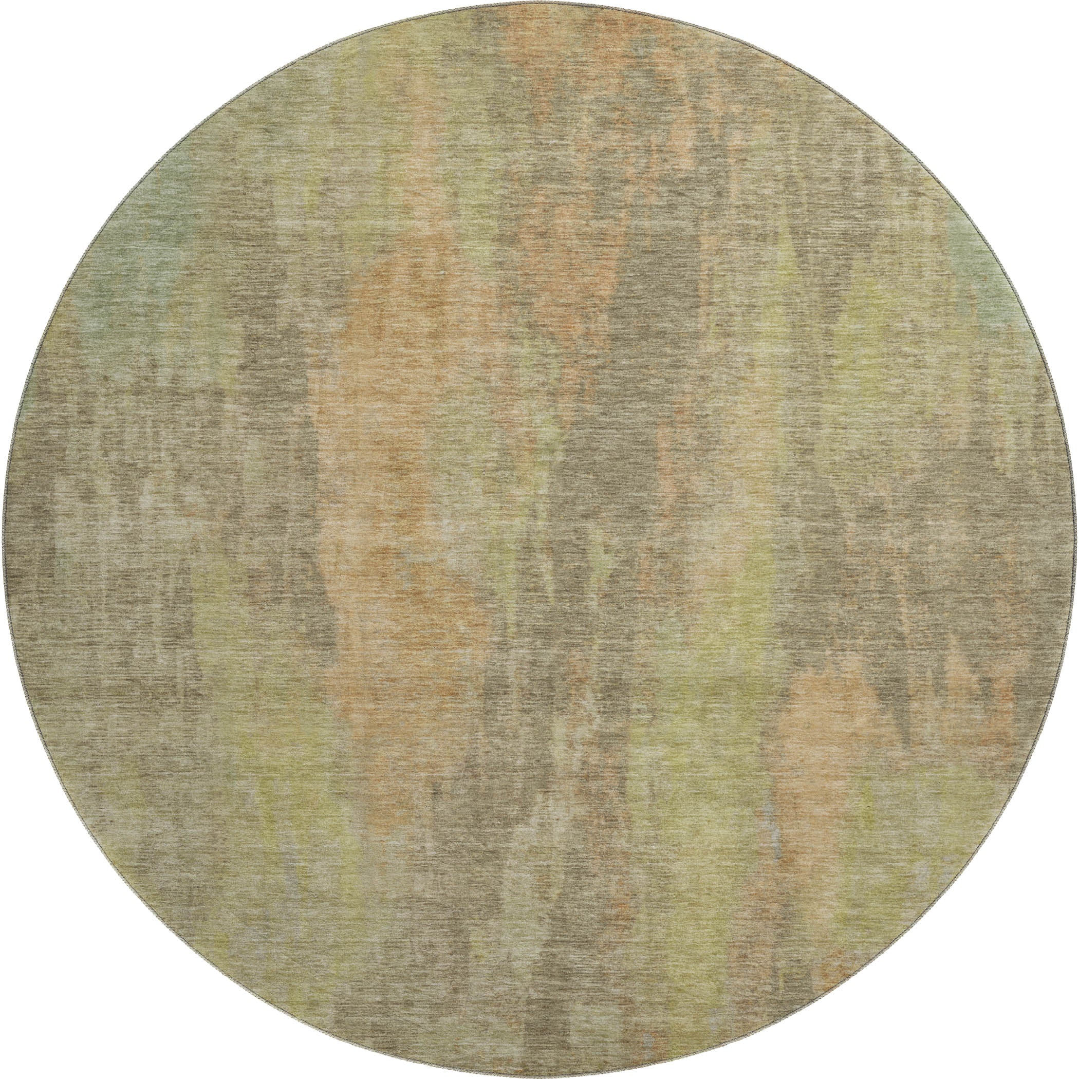 Kathmandu Machine Washable Transitional Taupe Brown Rug 8' x 8' #shape_Round