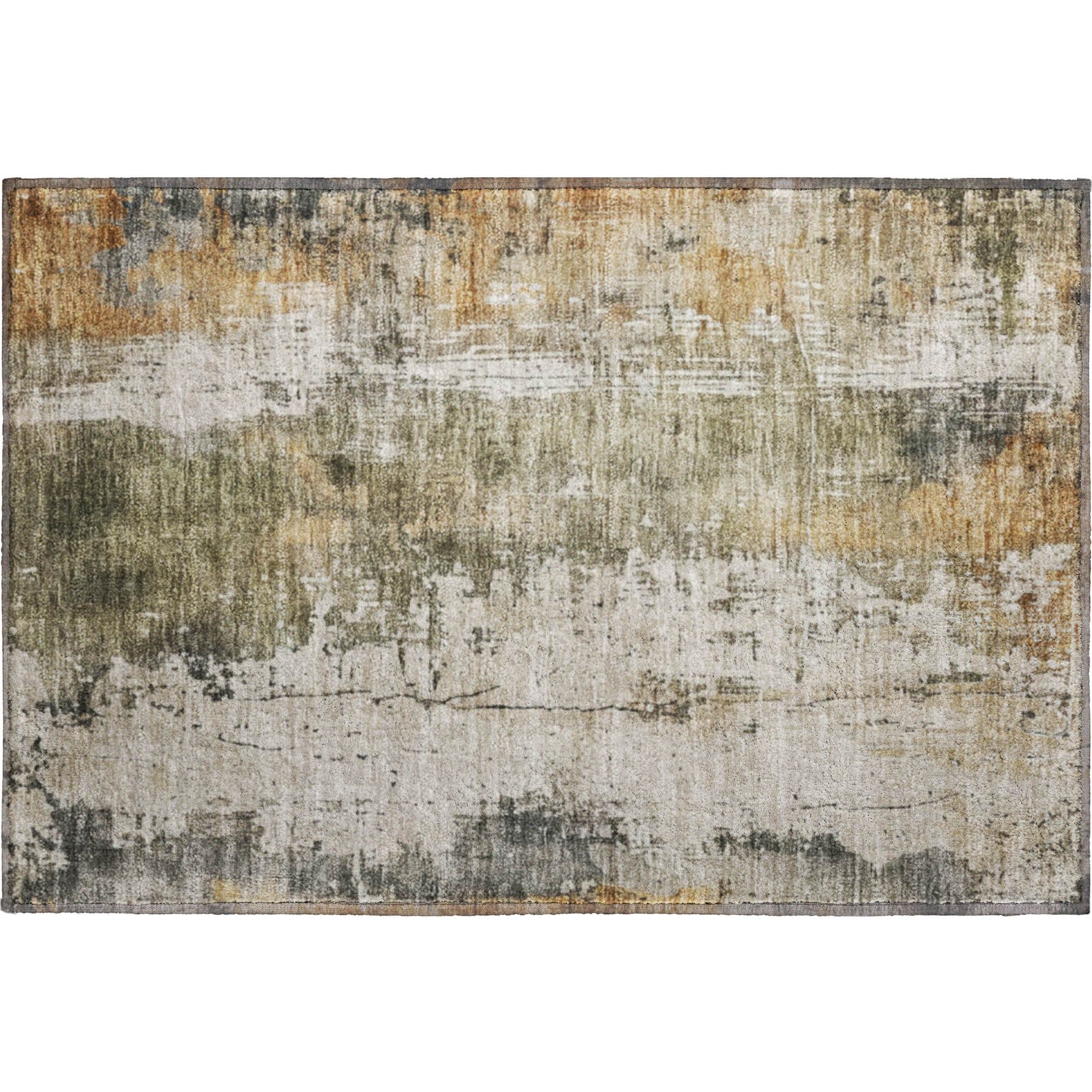 Bogota Machine Washable Transitional Olive Green Rug 1'8" x 2'6" #shape_Rectangle