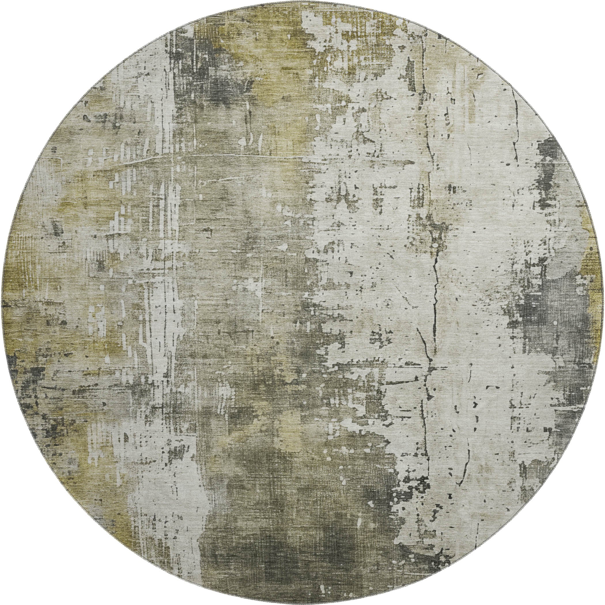 Bogota Machine Washable Transitional Pewter Gray Rug 8' x 8' #shape_Round