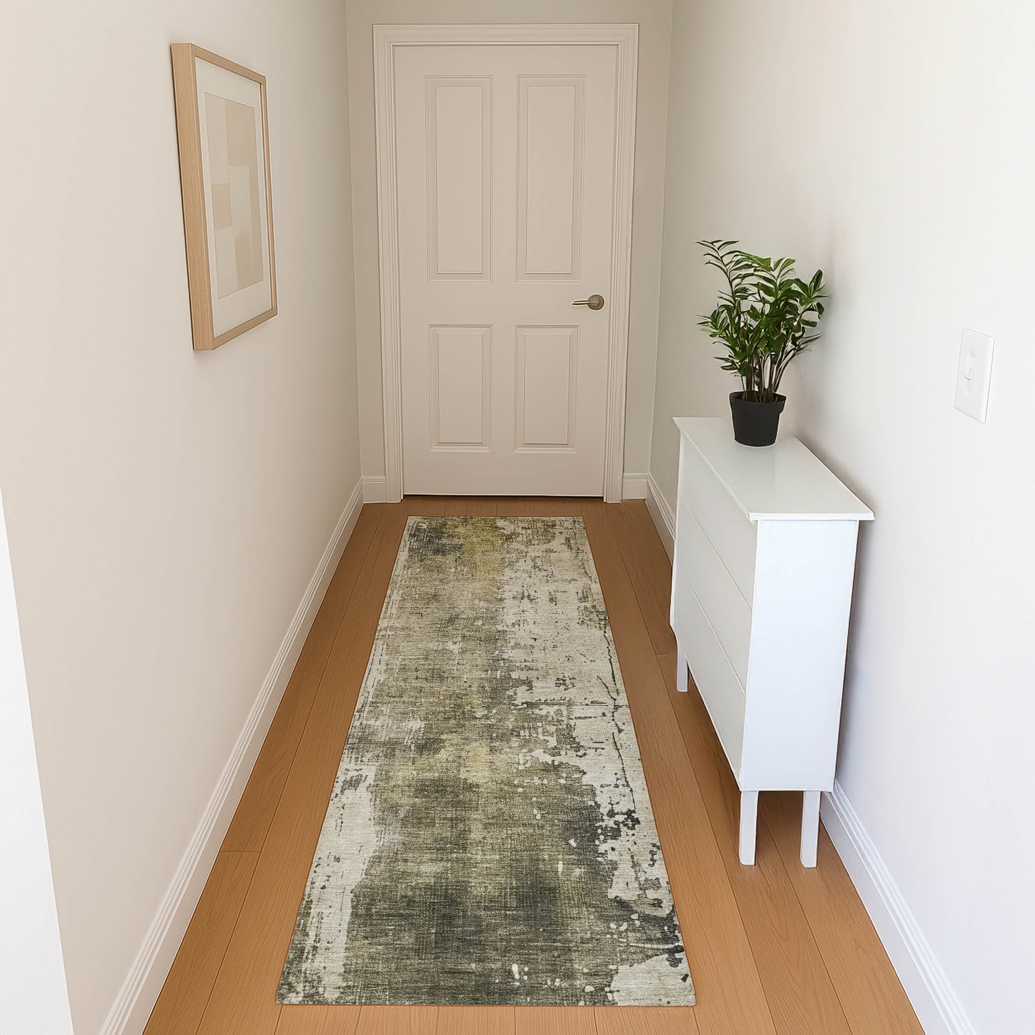 Bogota Machine Washable Transitional Pewter Gray Rug 2'3" x 7'6" #shape_Runner
