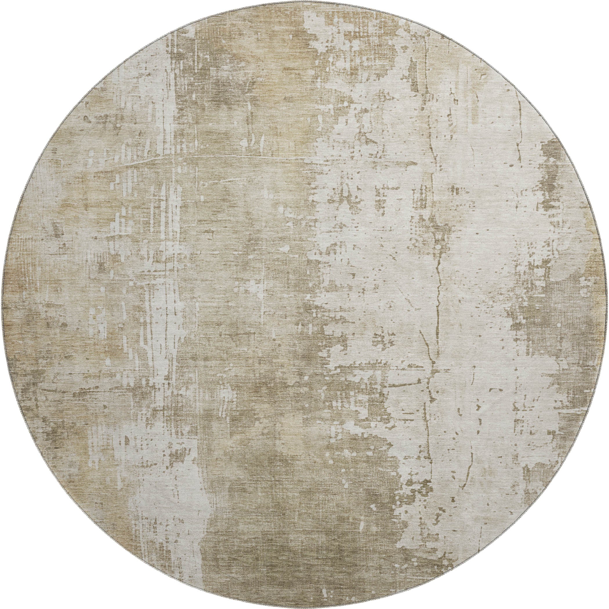 Bogota Machine Washable Transitional Taupe Brown Rug 8' x 8' #shape_Round