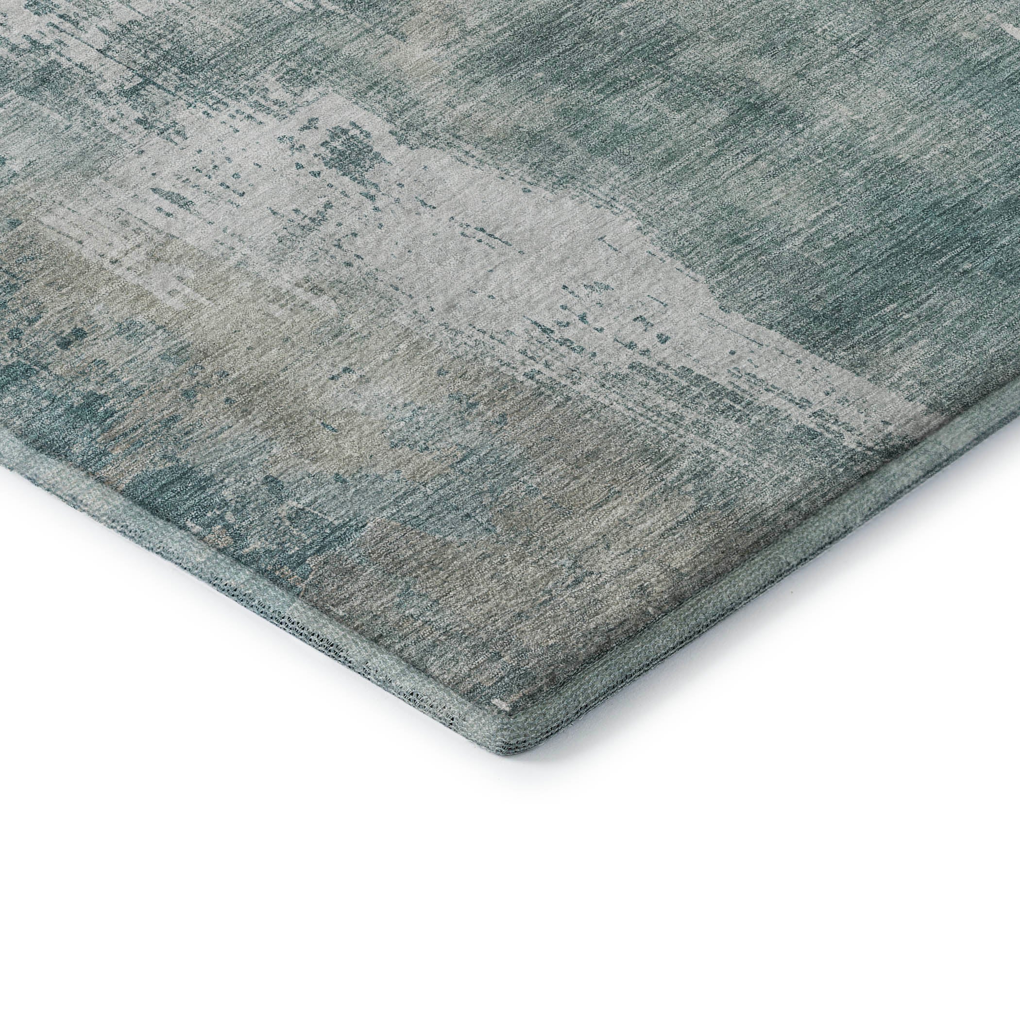 Bogota Machine Washable Transitional Turquoise Teal Rug 1'8" x 2'6" #shape_Rectangle