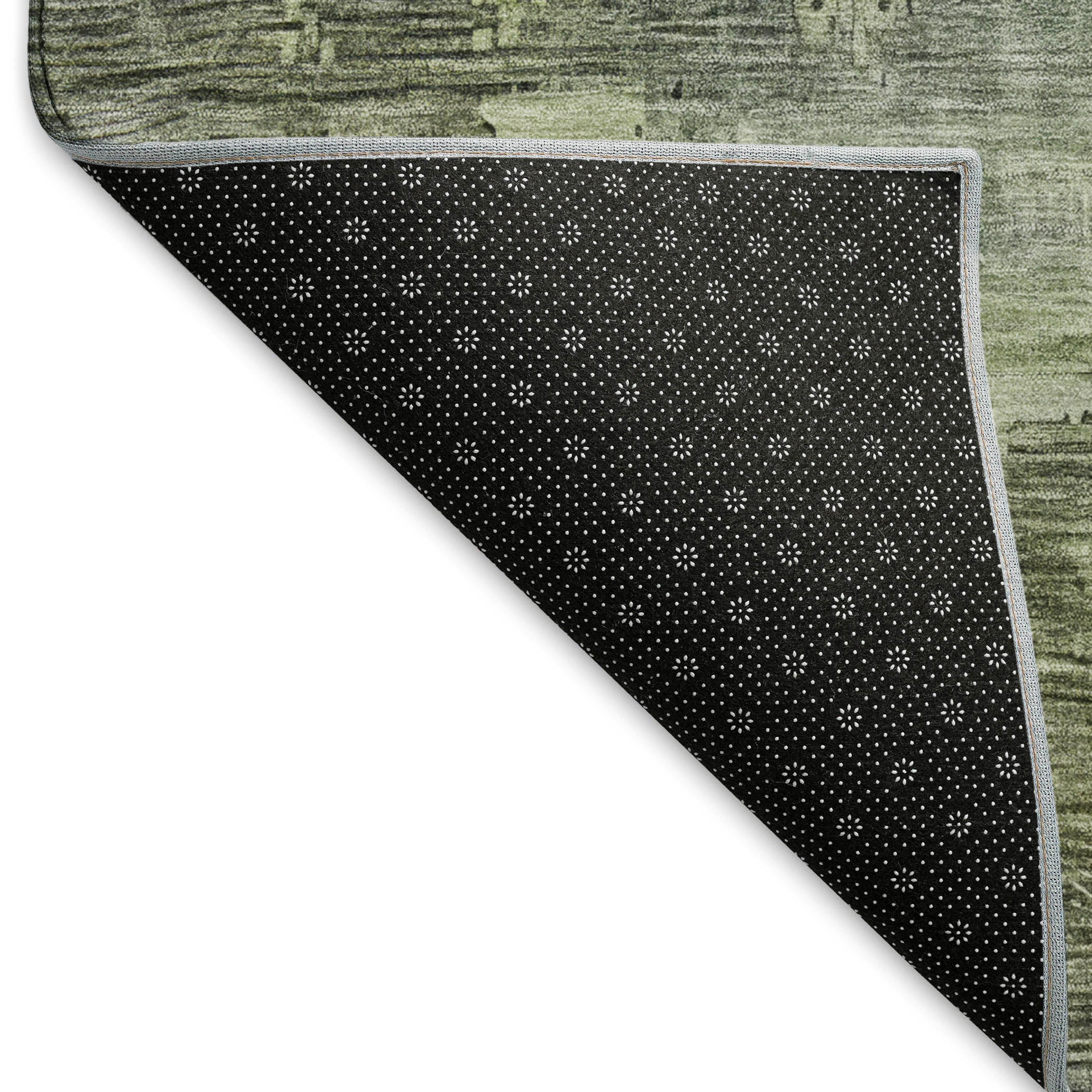 Seoul Machine Washable Transitional Aloe Green Rug 1'8" x 2'6" #shape_Rectangle